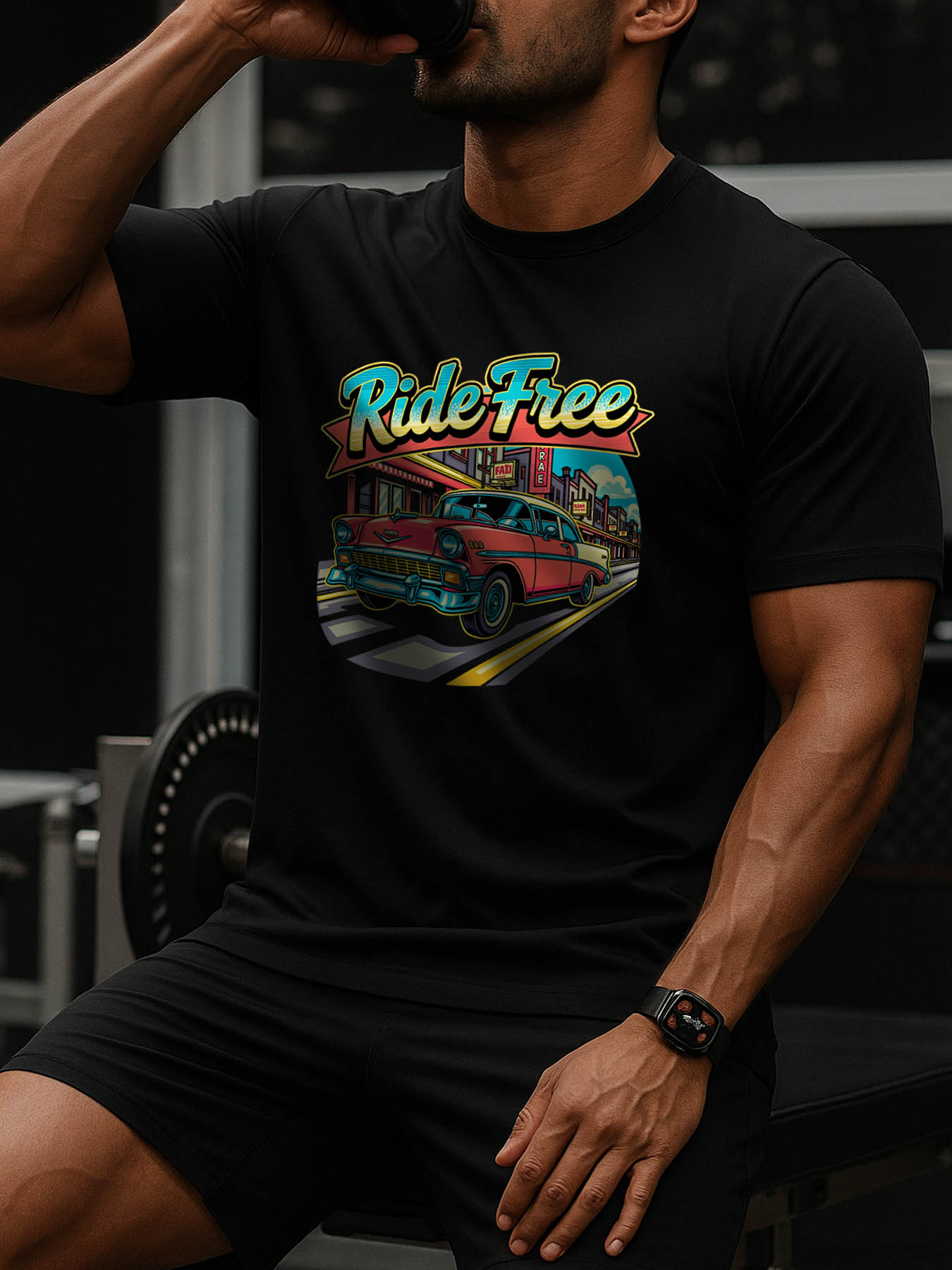 RTTMALL Caribbean Island Beach Printed Cotton Casual Summer T-Shirts for Men