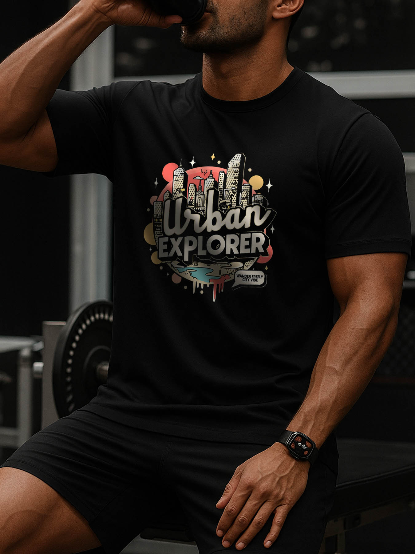 Men's 100% Cotton RTTMALL Printed T-Shirt, Soft Breathable Casual Tee for Caribbean Beach, Island Summer Vacation & Outdoor Activities