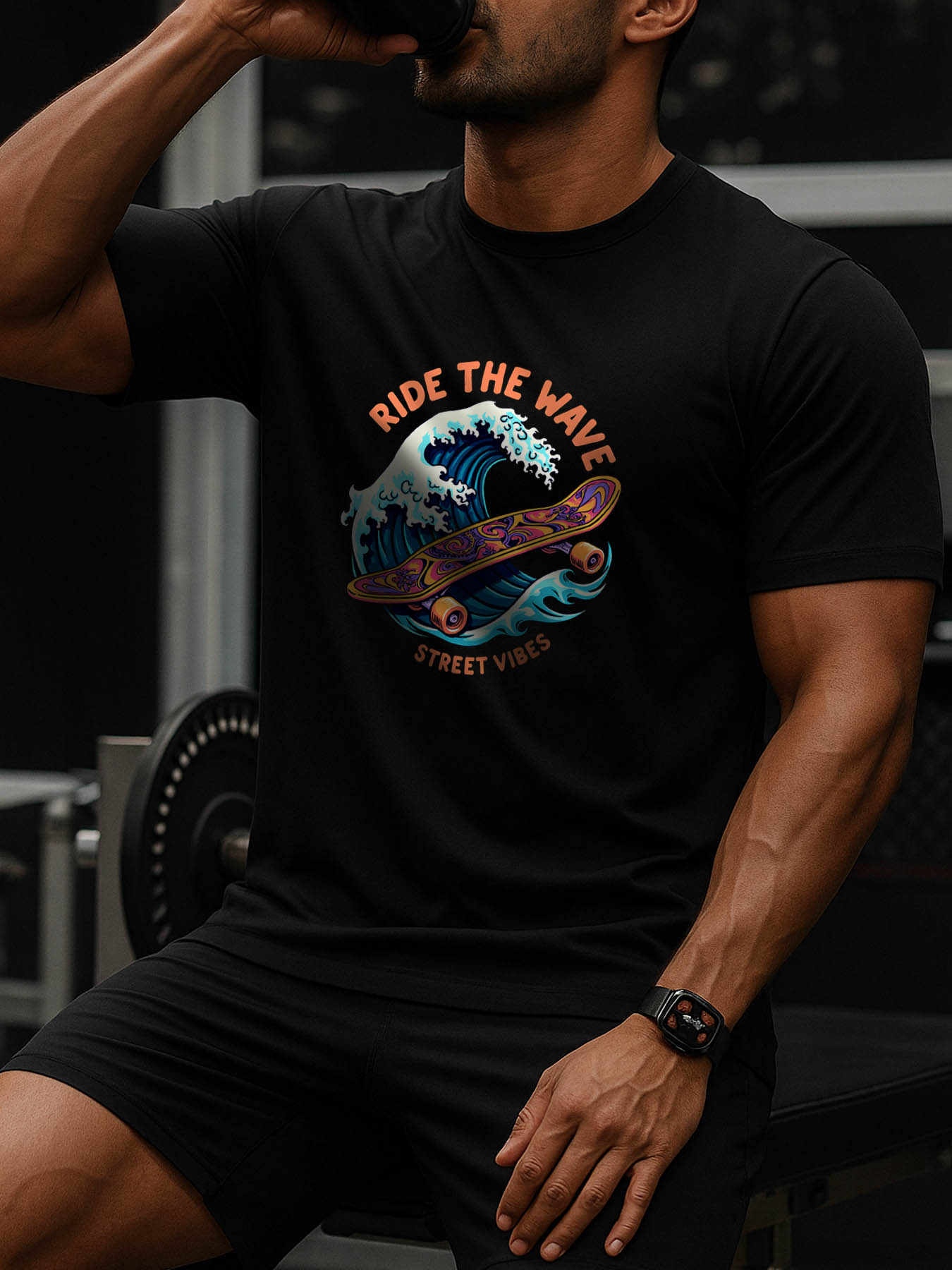 RTTMALL Caribbean Island Beach Printed Cotton Casual Summer T-Shirts for Men