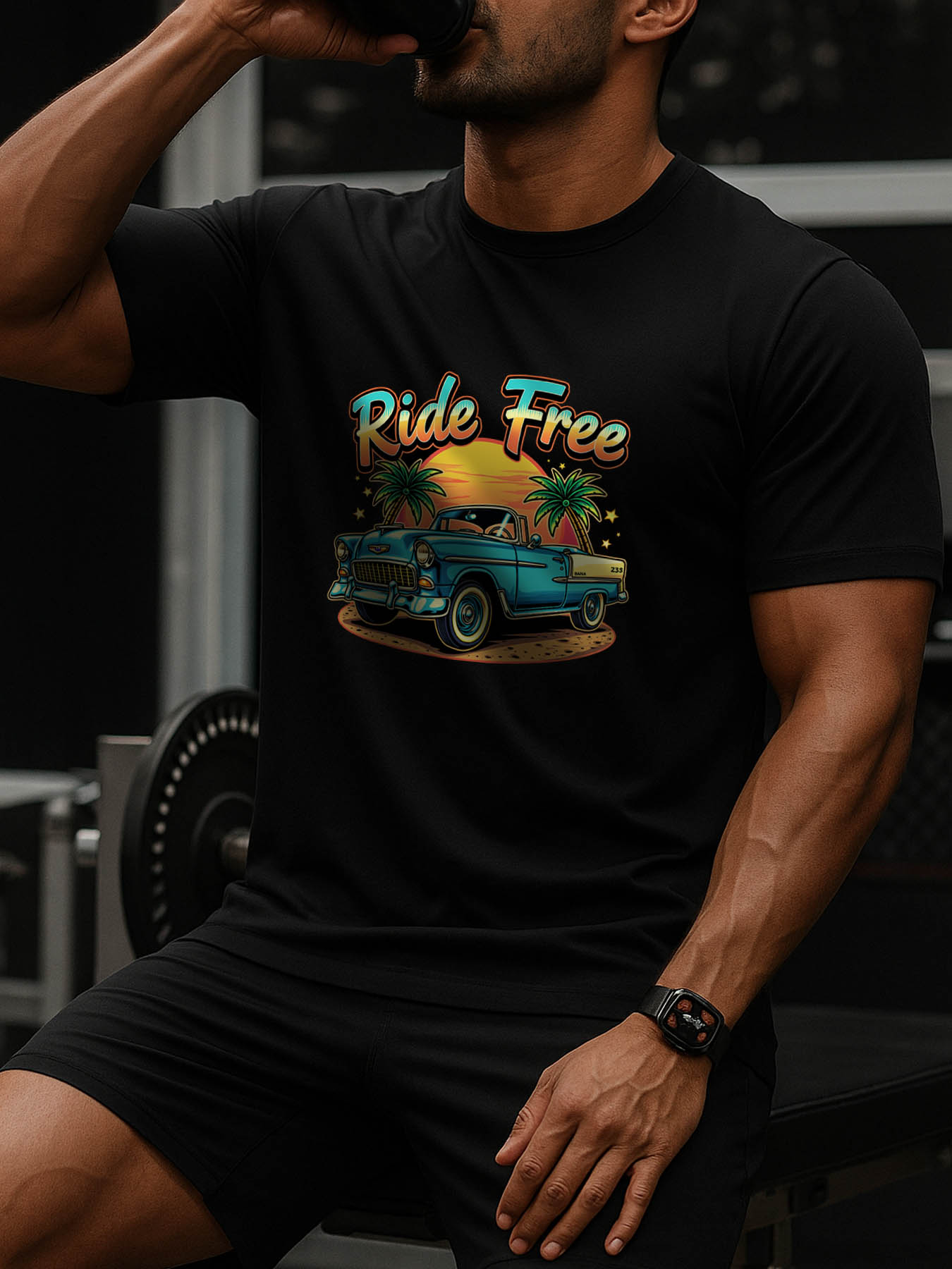 RTTMALL Caribbean Island Vacation Casual Printed Cotton T-Shirts for Men Beach Summer Graphic Tees