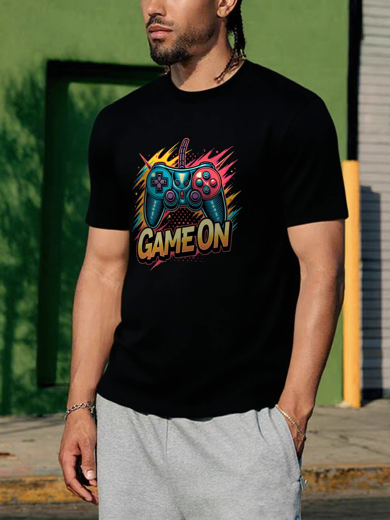 RTTMALL Mens Graphic T-Shirt, Caribbean Island Beach Printed Casual Summer Tee, Breathable 100% Cotton Machine Washable Shirt for Outdoor Golf & Vacation Wear