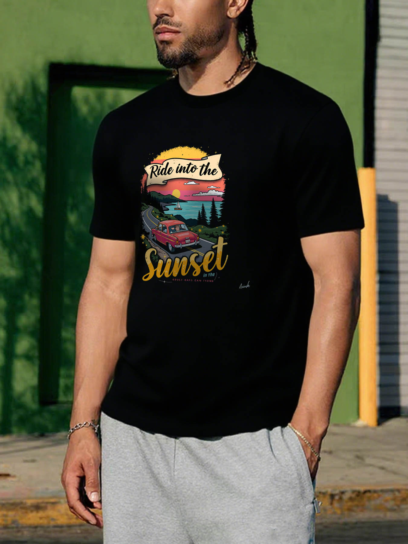 Men's Caribbean RTTMALL Printed T-Shirts, Soft Breathable 100% Cotton Casual Beach Tees, Comfortable Stretchy Durable Machine Washable Summer Tops