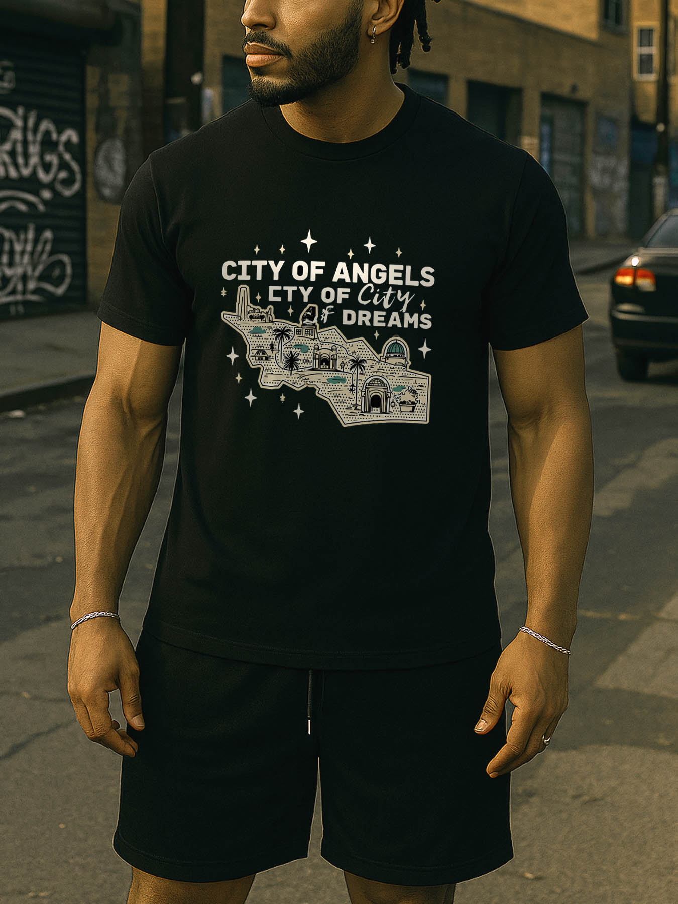 RTTMALL Caribbean Island Beach Print Cotton T-Shirts for Men, Casual Summer Breathable Comfort Fit Graphic Tees for Vacation