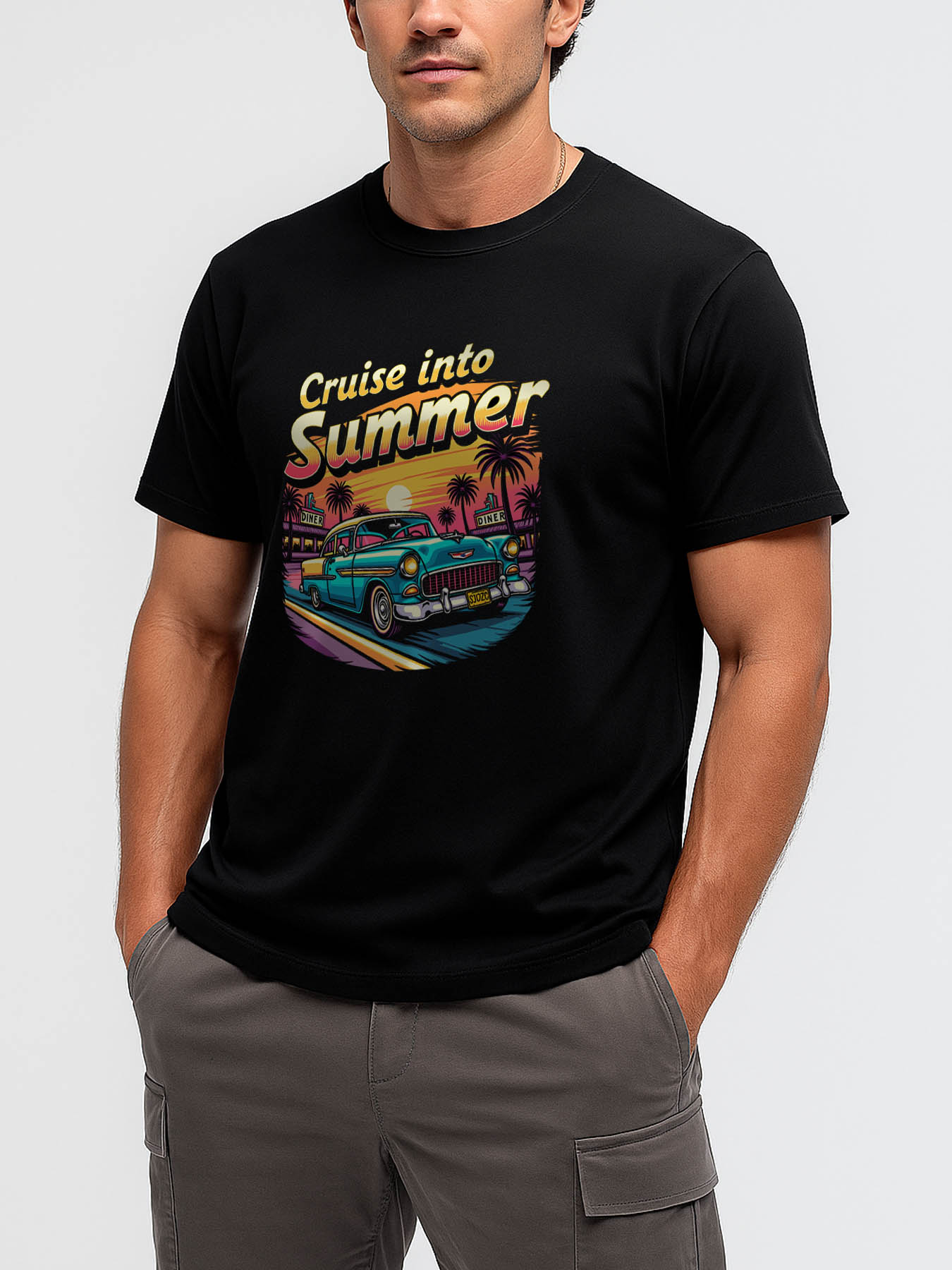RTTMALL Caribbean Island Beach Summer Casual Printed 100% Cotton T-Shirts for Men