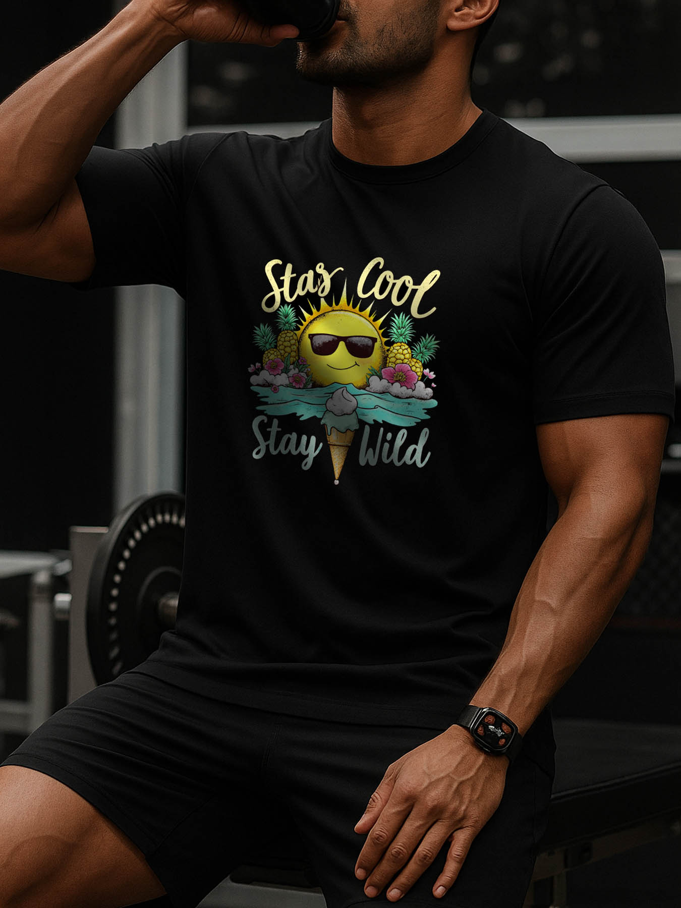 Men's 100% Cotton Casual Printed T-Shirt, RTTMALL Caribbean Beach Vacation Summer Lightweight Comfort Tee