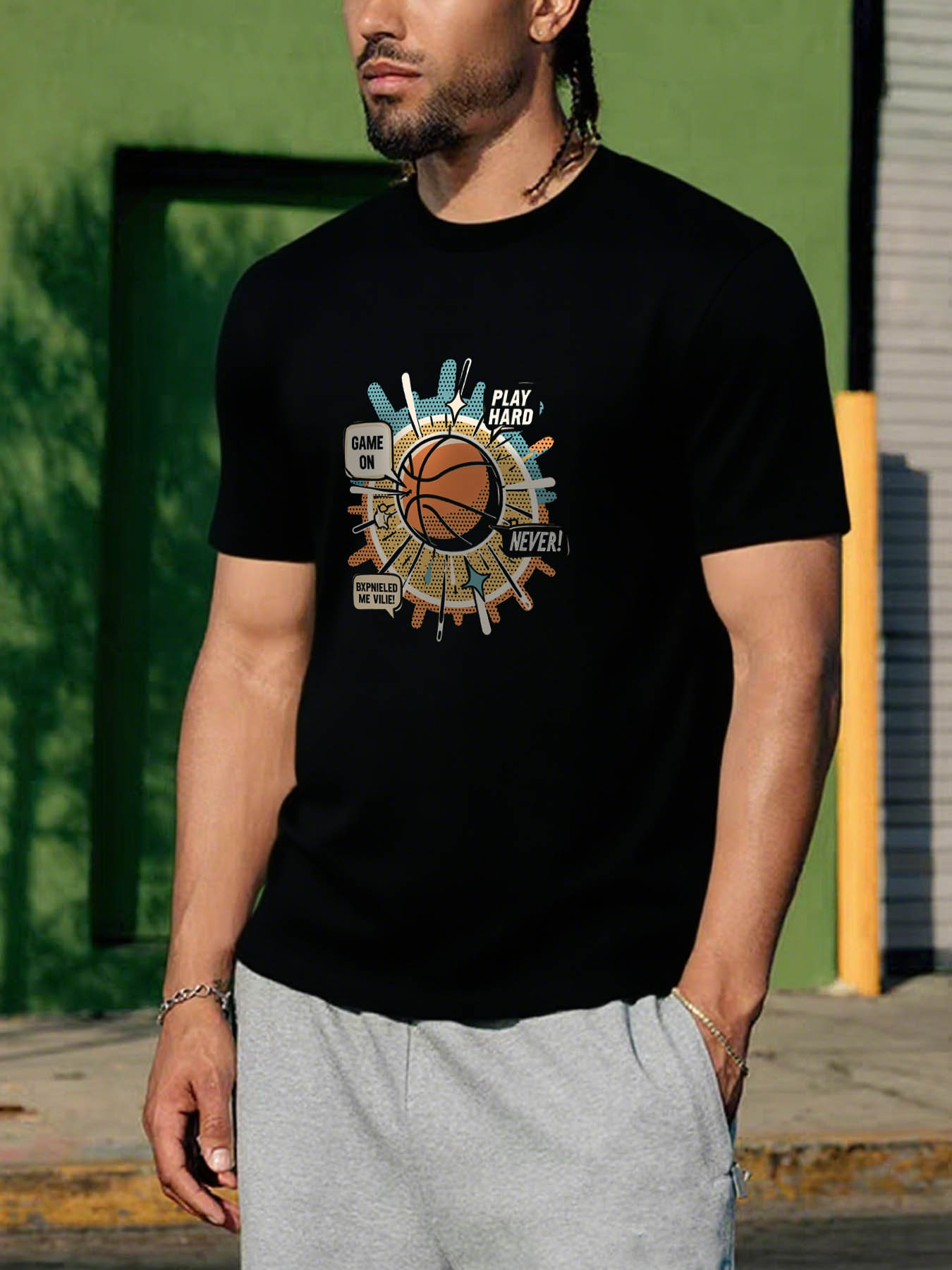 RTTMALL Caribbean Beach Island Printed Casual Summer Cotton T-Shirts for Men