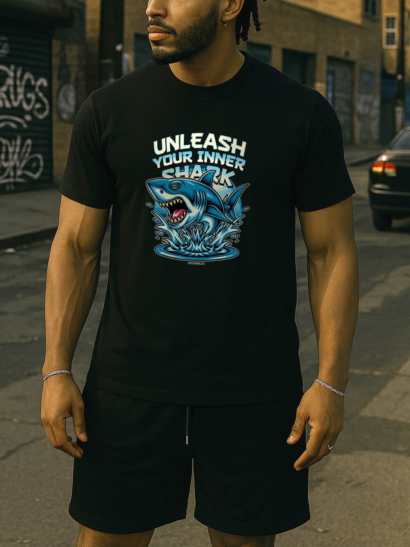 RTTMALL Caribbean Island Beach Printed Casual Cotton T-Shirts for Men, Lightweight Breathable Summer Tee for Running, Basketball, Gym Workout, Machine Washable Fitted Comfortable Tops