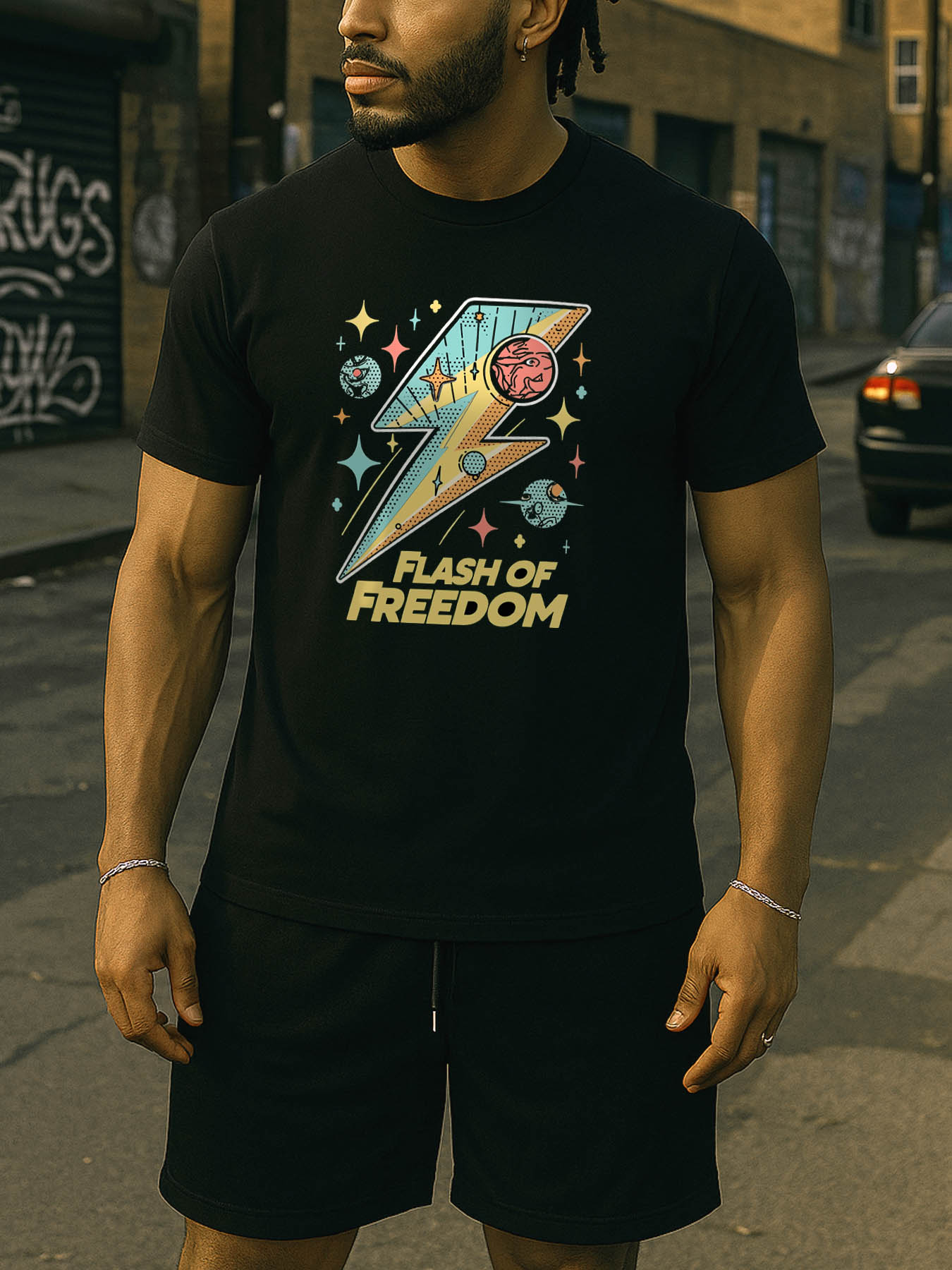 RTTMALL Caribbean Island Beach Print Men's 100% Cotton Casual Breathable Summer T-Shirt