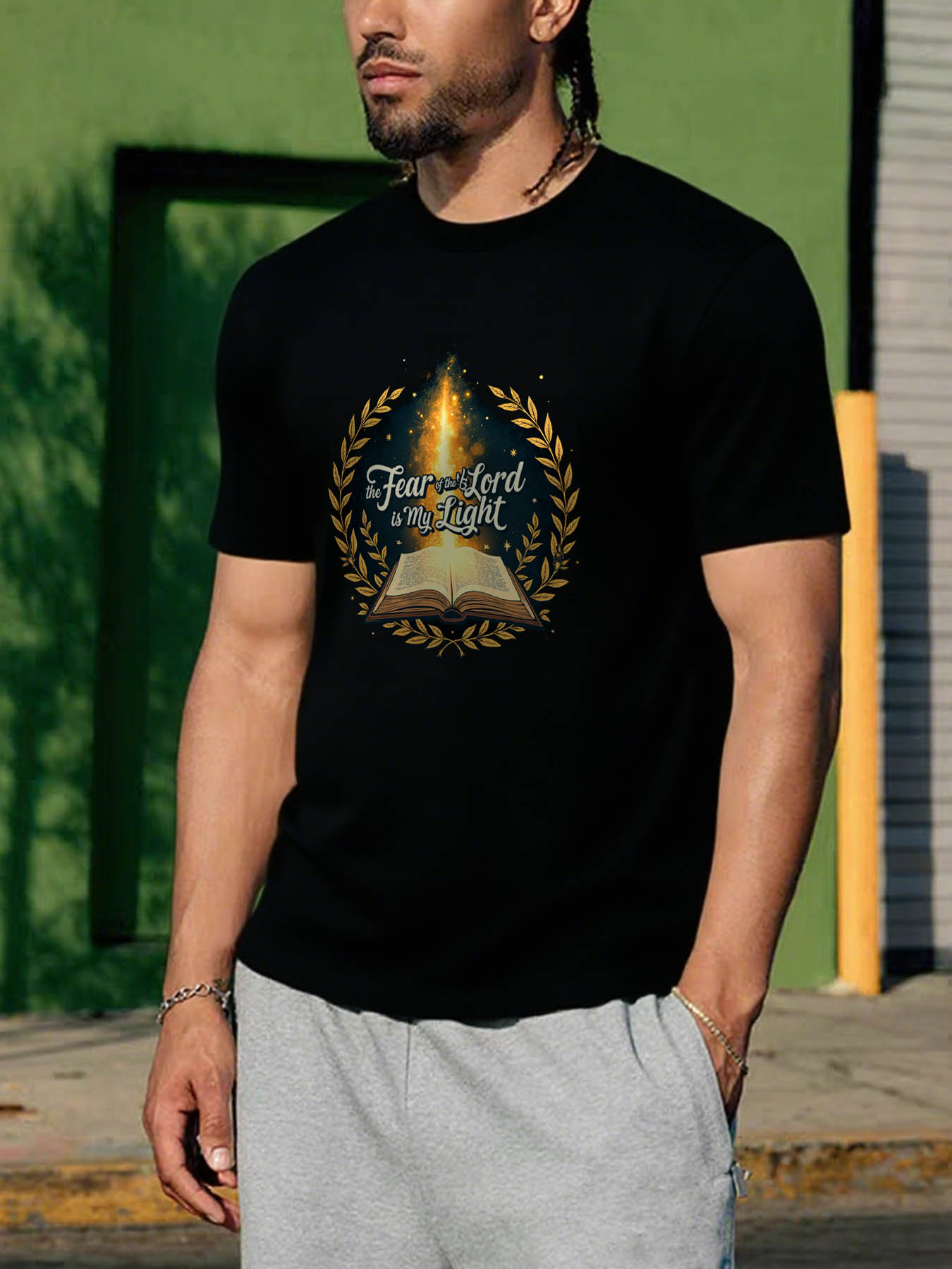 RTTMALL Caribbean Island Beach Casual Printed Men's Cotton Crewneck T-Shirt