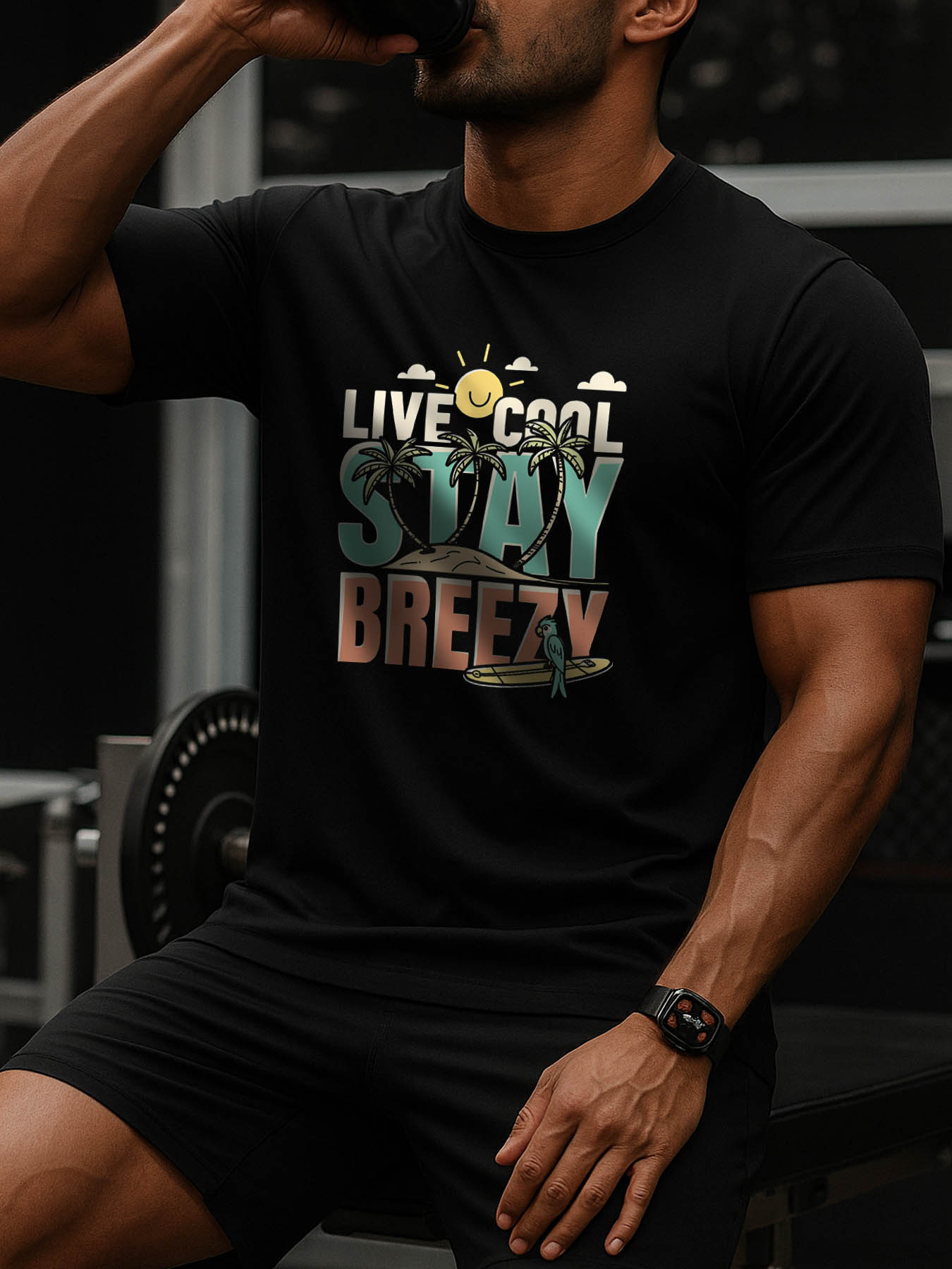 Men's RTTMALL Cotton T-Shirt, Soft Comfortable Quick Dry Breathable Printed Tee for Caribbean Beach Island Summer Casual Wear