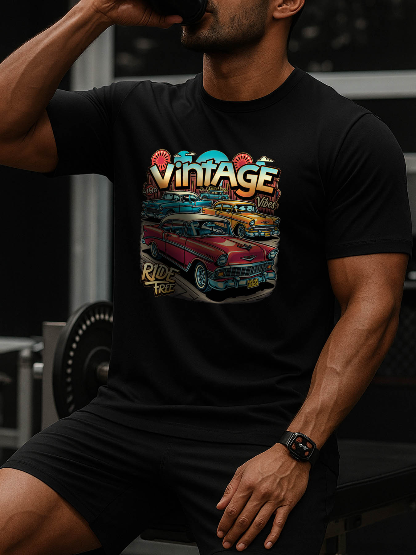 RTTMALL Caribbean Island Beach Casual Printed Cotton Short Sleeve T-Shirt for Men