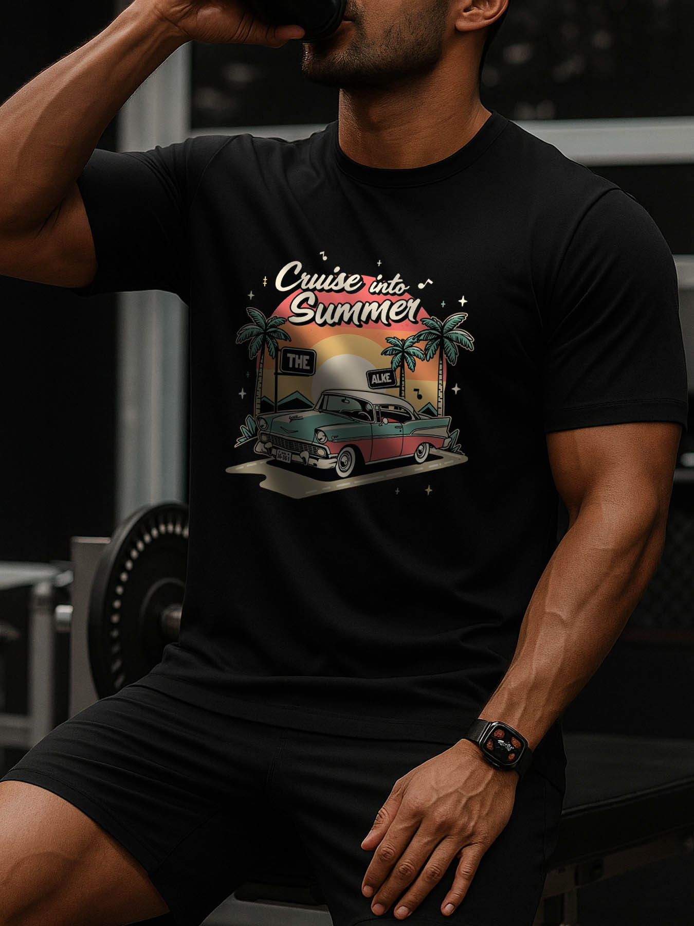 RTTMALL Caribbean Island Beach Printed Casual Cotton Summer T-Shirts for Men