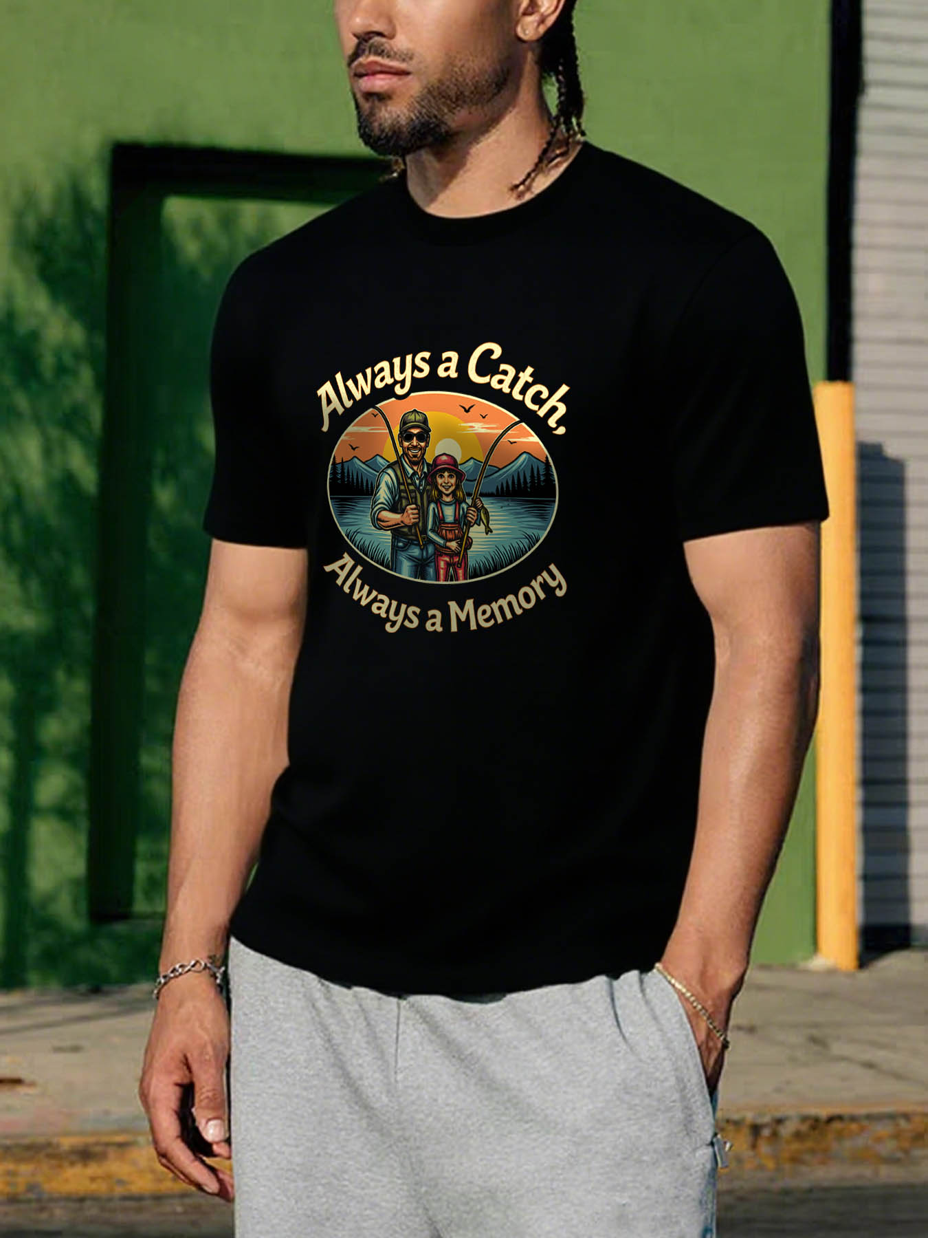 RTTMALL Caribbean Beach Casual Cotton Printed T-Shirt for Men & Women with Black Gold Crown Letter Print, Perfect Summer Island Holiday Gift for Family and Friends