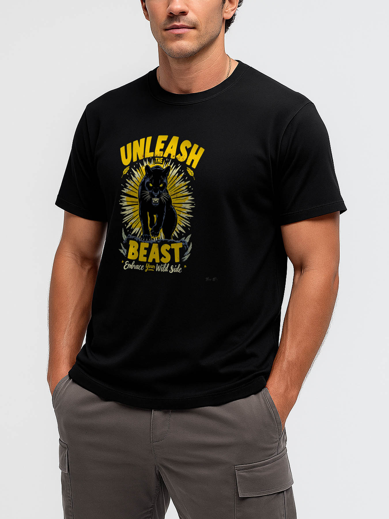 RTTMALL Caribbean Beach Island Printed Casual 100% Cotton T-Shirts for Men