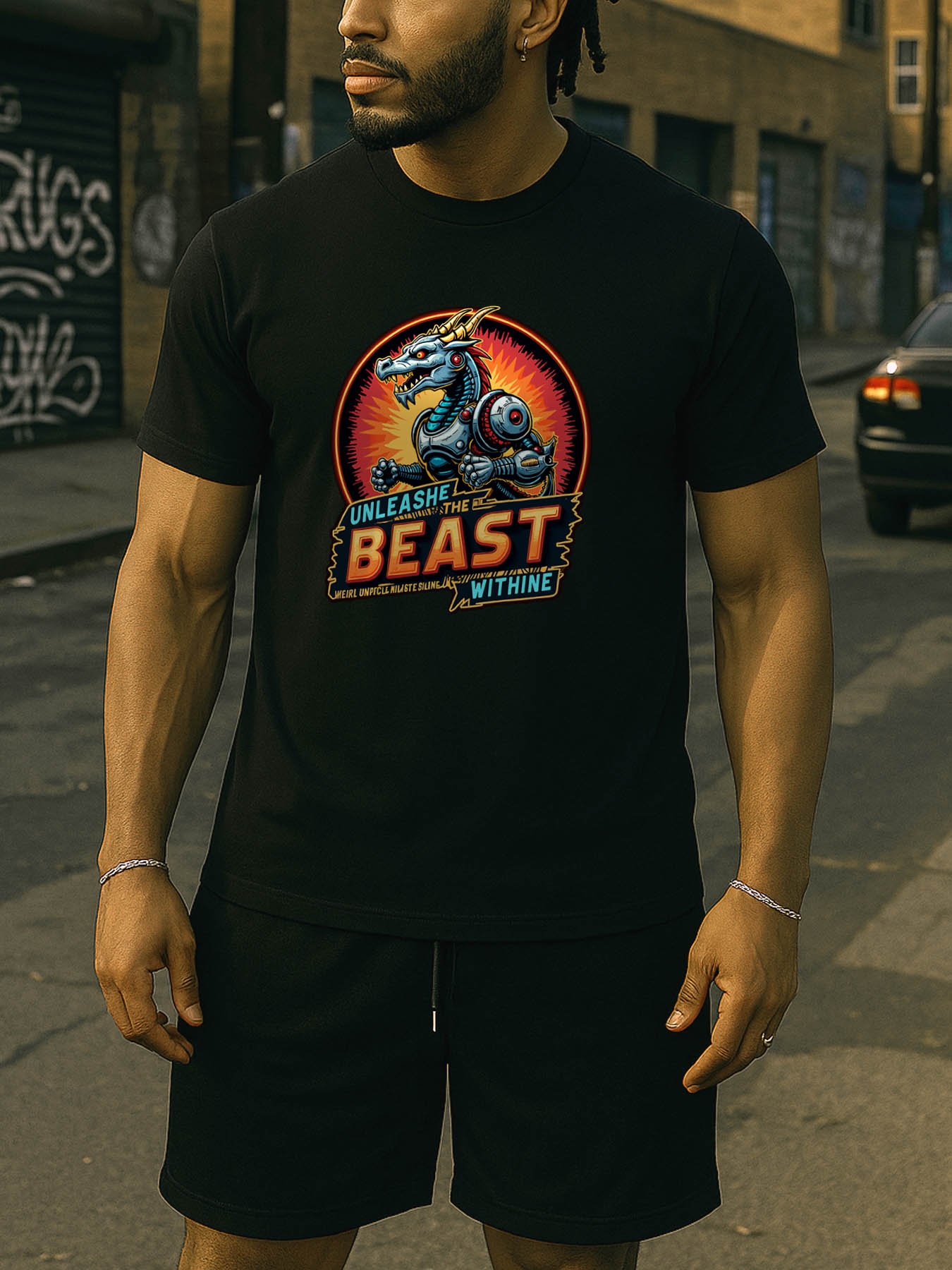 Men's RTTMALL Printed Cotton T-Shirt, Regular Fit, Soft Stretch Casual Summer Beach Tee for Caribbean Island Getaways