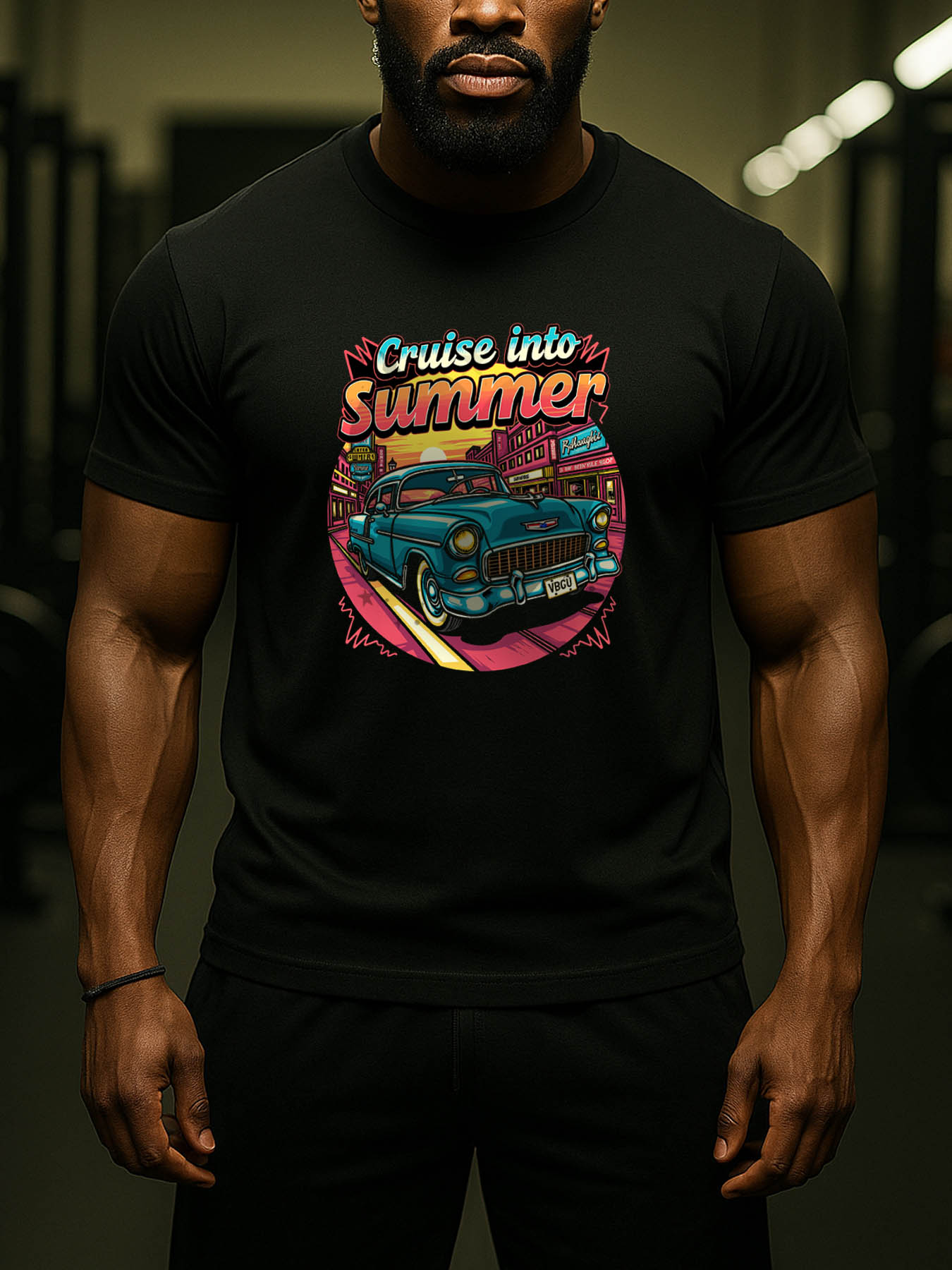 RTTMALL Caribbean Island Beach Casual Summer Printed Cotton Graphic Tee for Men