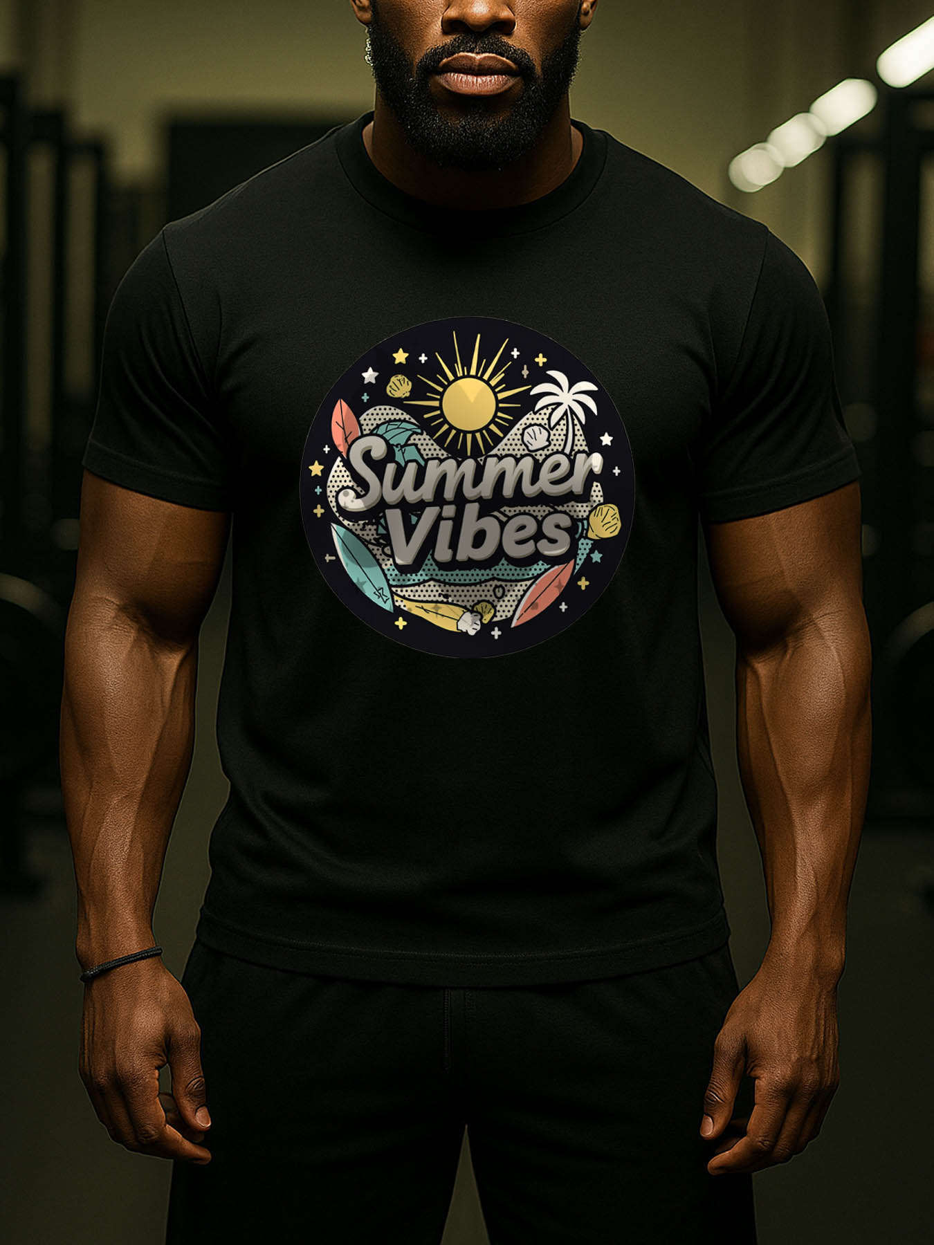 Caribbean RTTMALL Printed Cotton T-Shirts for Men, Casual Beach Summer Crewneck Regular Fit Soft Breathable Tee