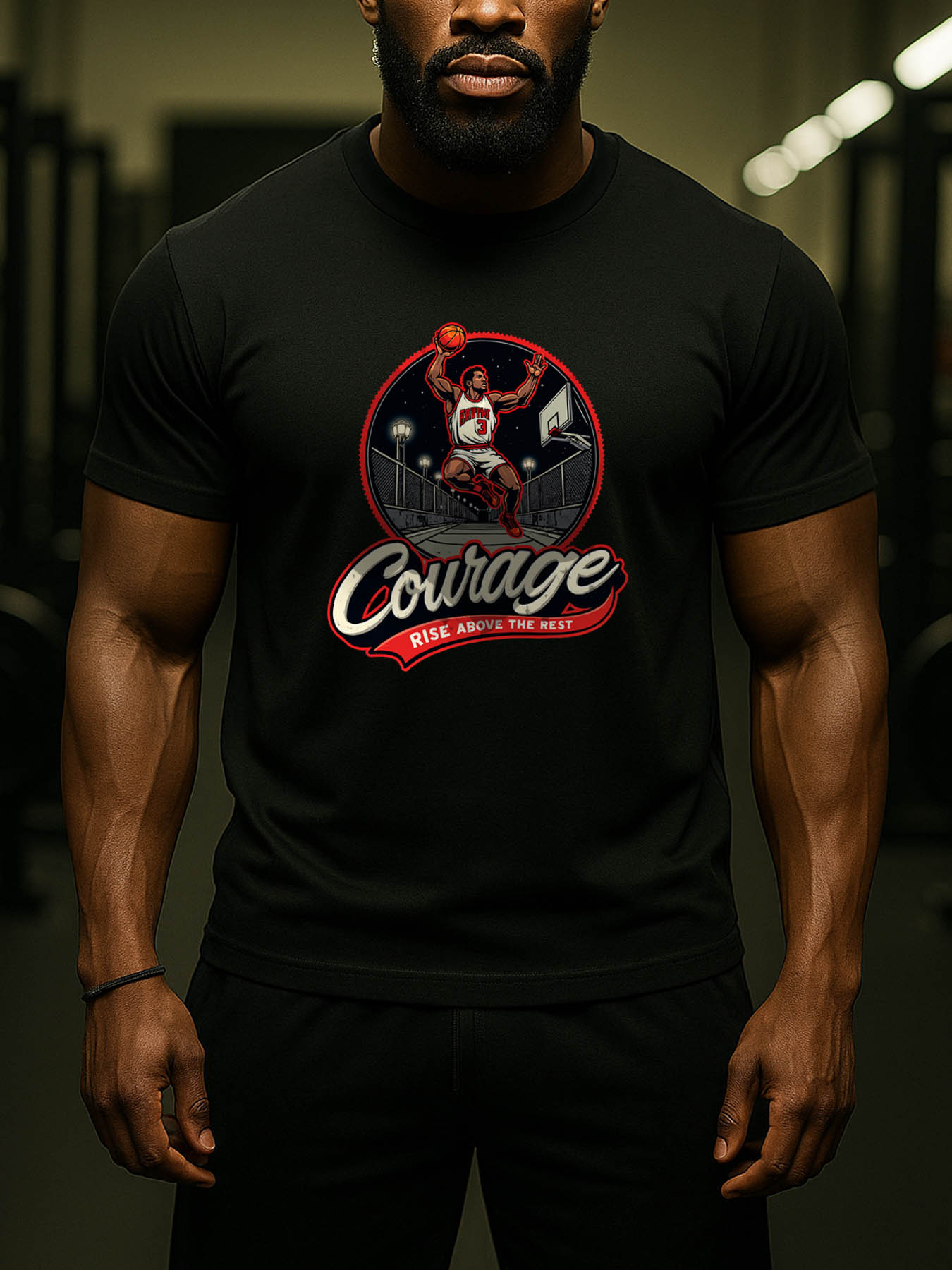 RTTMALL Caribbean Island Beach Printed Casual Summer Cotton T-Shirt for Men with Retro Geometric Pattern