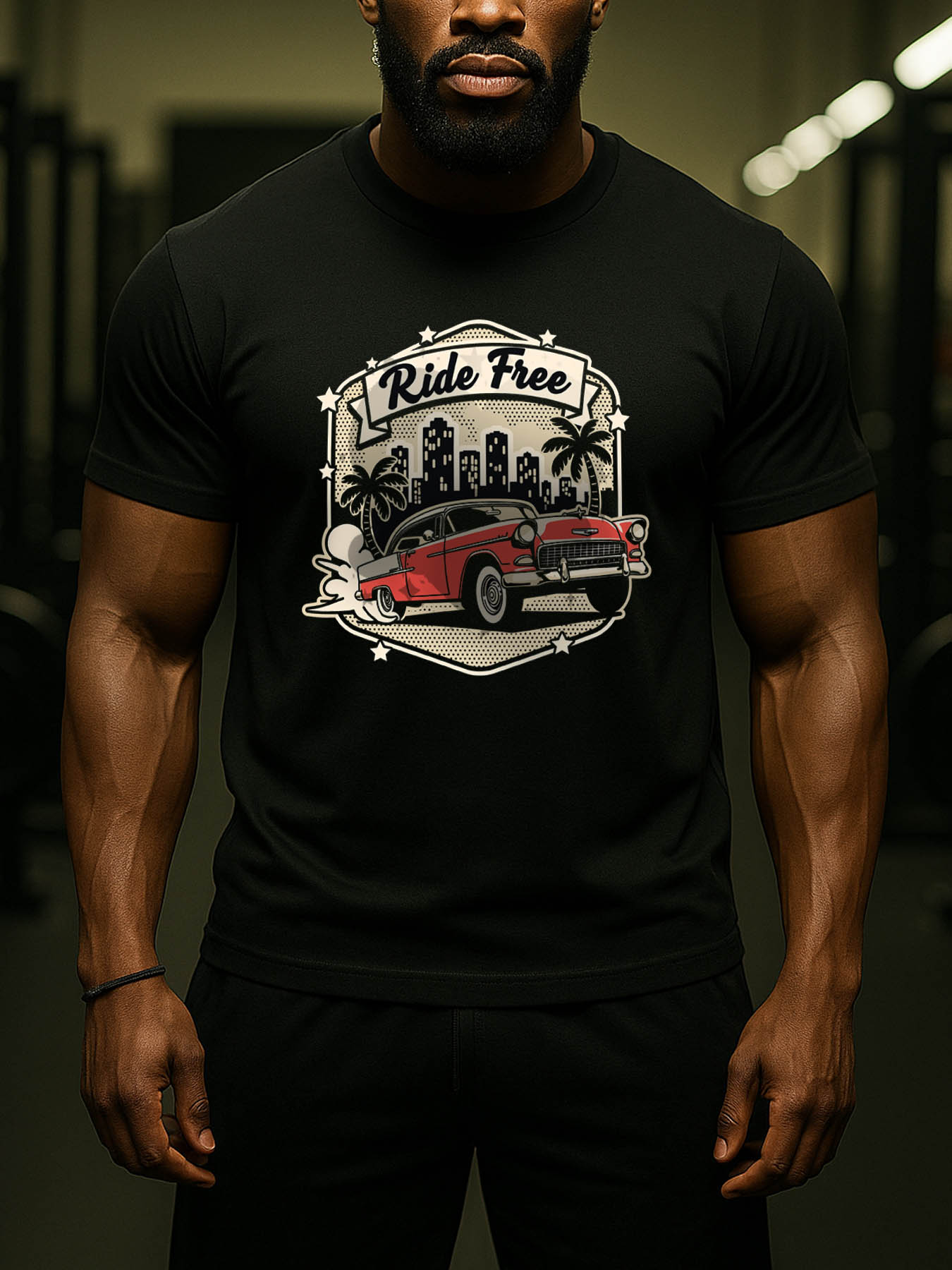 RTTMALL Caribbean Island Beach Casual Printed Cotton T-Shirt for Men, Summer Outdoor Graphic Tees