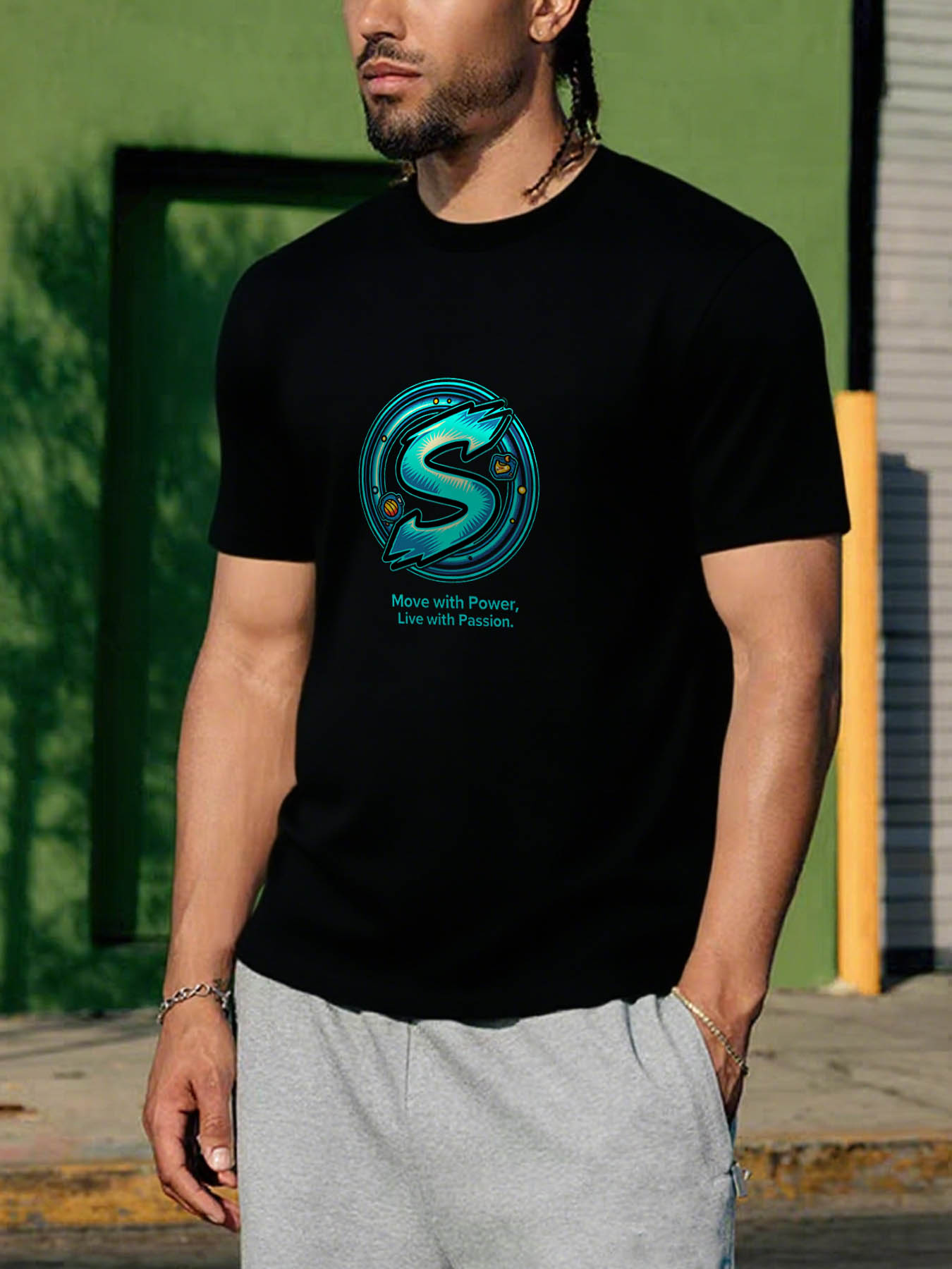 RTTMALL Caribbean Island Beach Printed Casual Cotton T-Shirts for Men, Breathable Machine Washable Summer Tees for Vacation