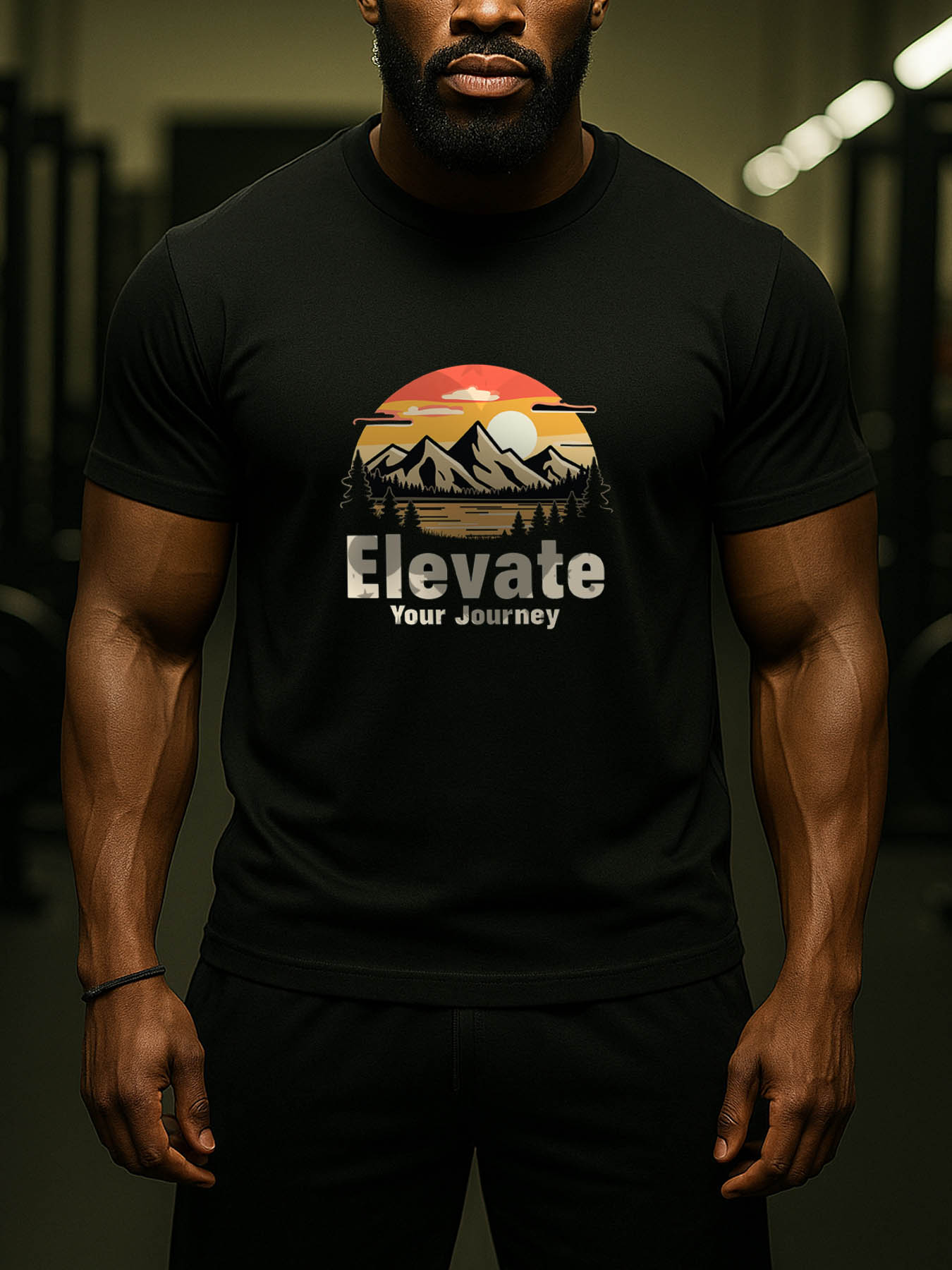 Men's RTTMALL Casual Cotton T-Shirt, Caribbean Island Beach Sunset Printed Summer Short Sleeve Tee for Vacation & Daily Wear