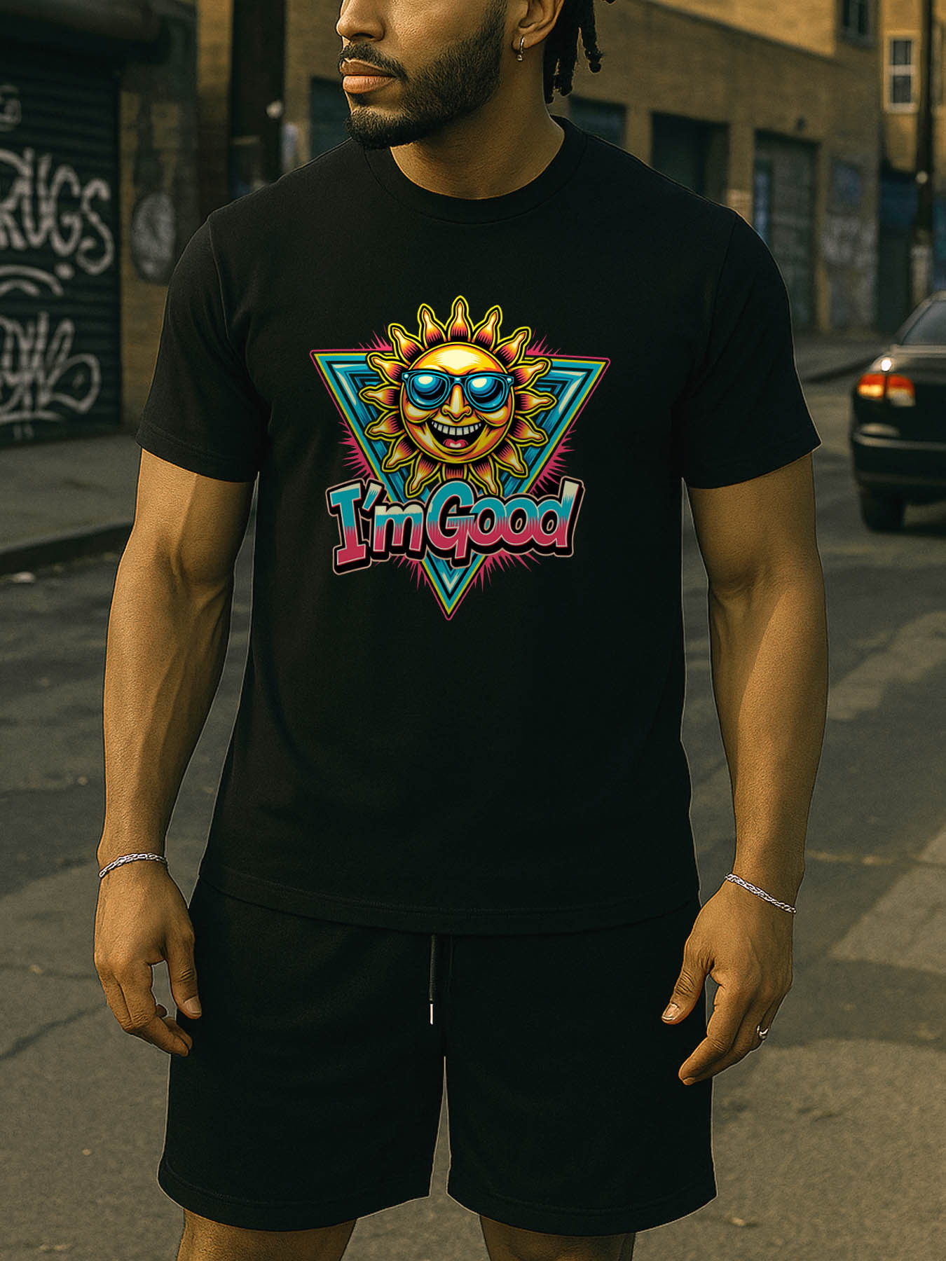 RTTMALL Caribbean Island Beach Casual Printed 100% Cotton Machine Washable Men's T-Shirt