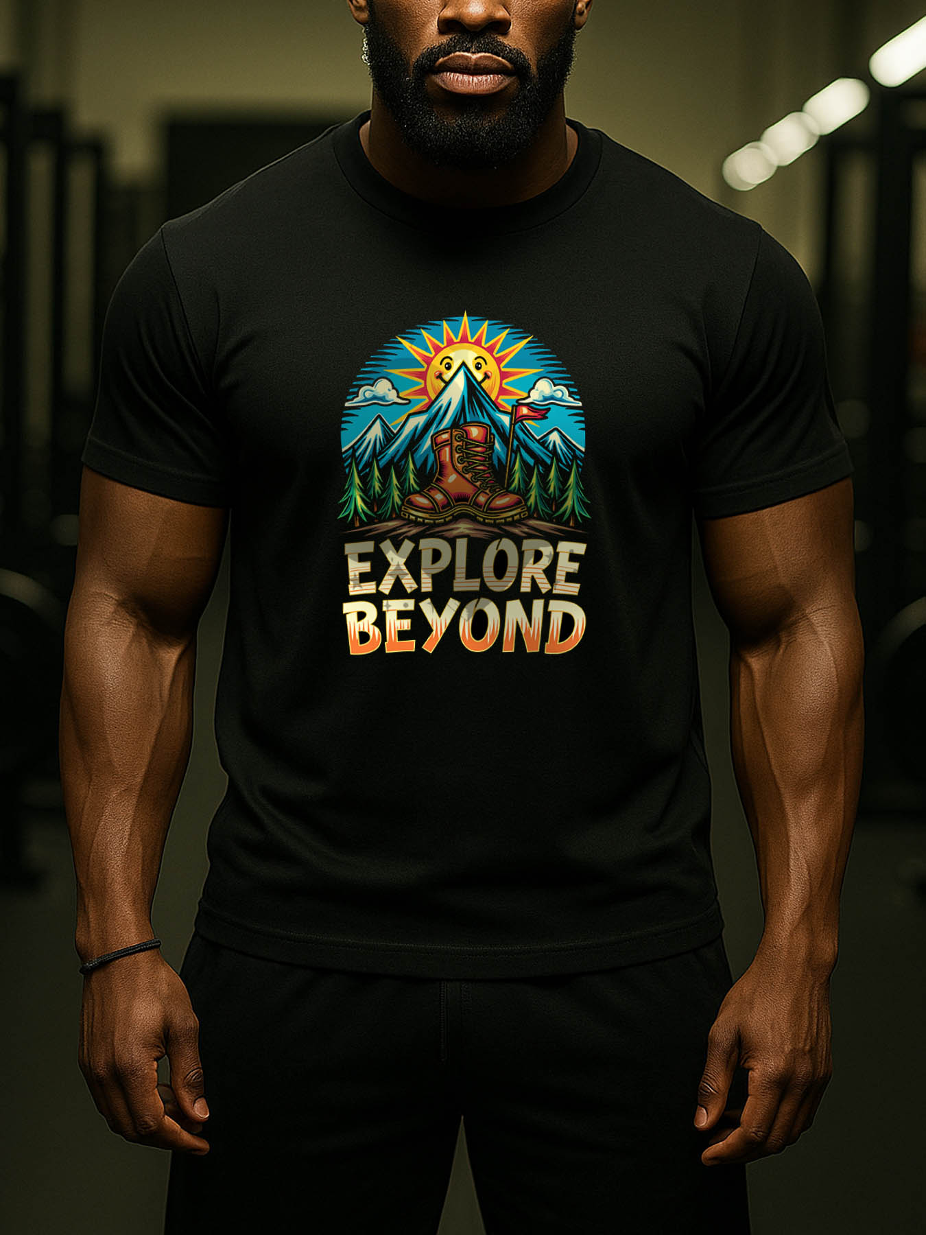 Men's 100% Cotton RTTMALL T-Shirt, Breathable Casual Beach Print Tee, Lightweight Washable Crewneck Top for Caribbean Island Summer Holiday