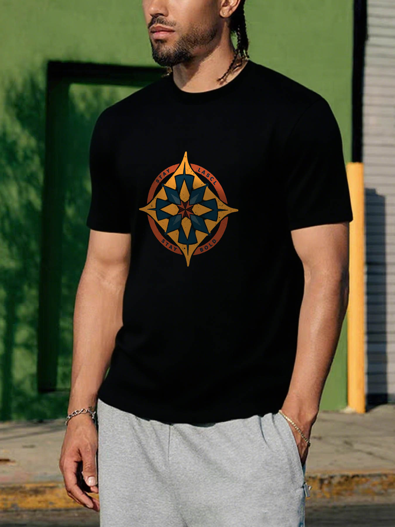 Men's RTTMALL Printed Cotton T-Shirts, Sloth Pattern Casual Summer Beach Island Crewneck Tees for Caribbean & Central American Vacations