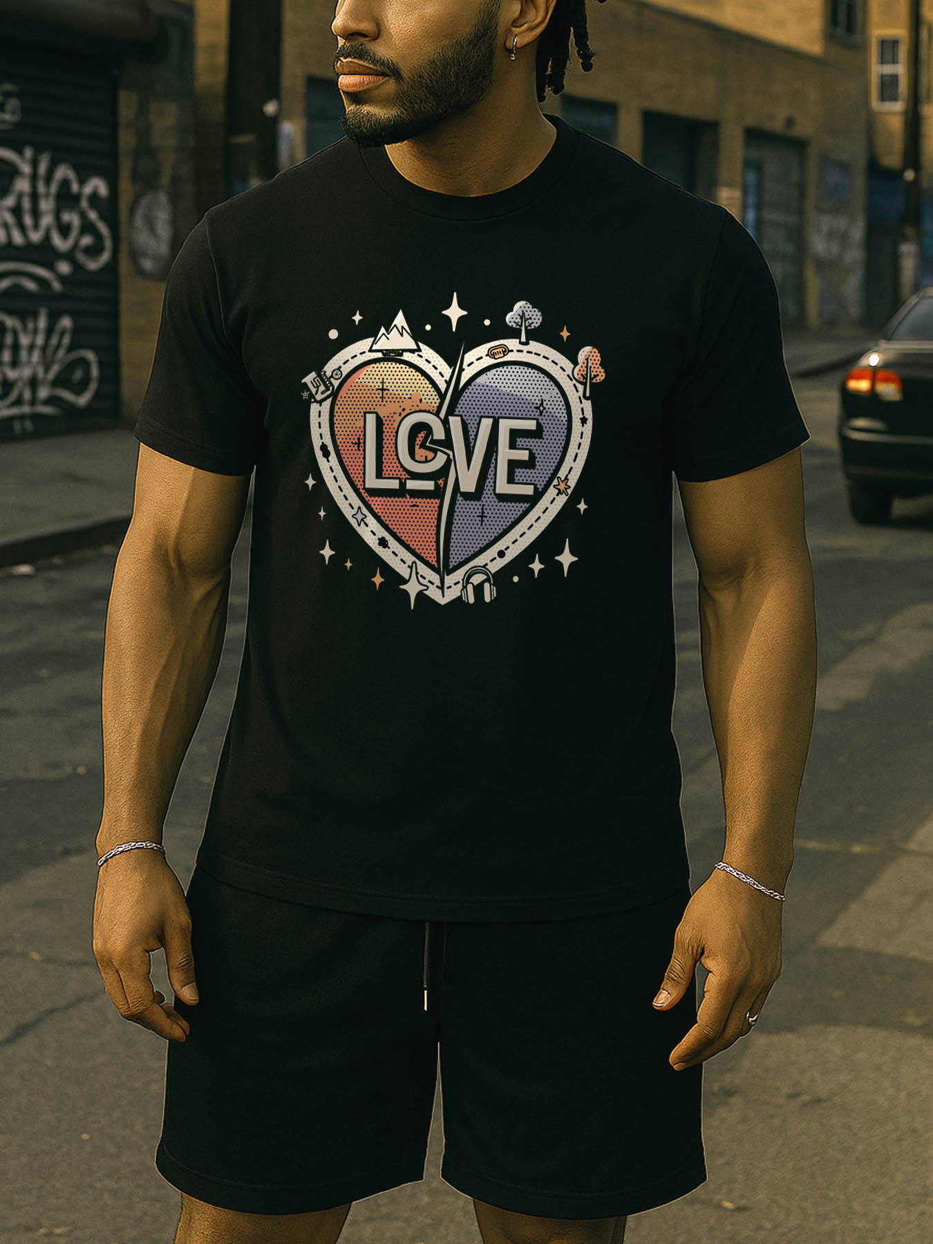 RTTMALL Caribbean Island Beach Summer Casual Printed Cotton T-Shirt