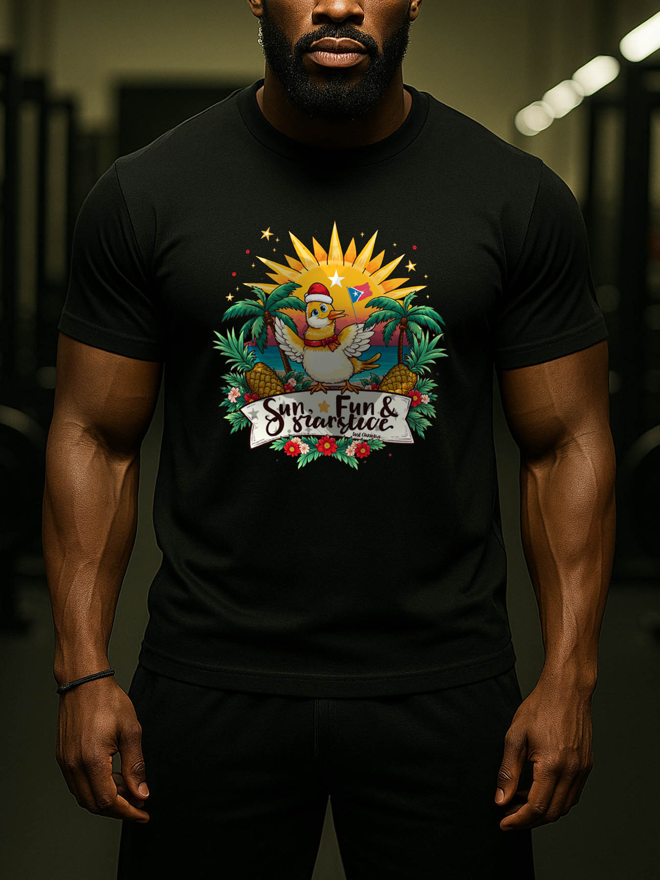 RTTMALL Caribbean Island Vacation Print Casual Summer T-Shirt for Men