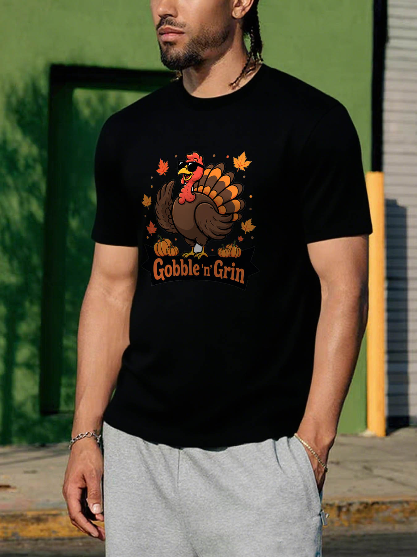 RTTMALL Caribbean Island Beach Print Casual Cotton T-Shirts for Men