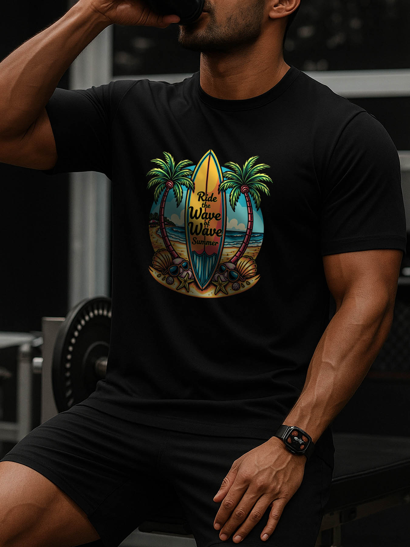 Men's 100% Cotton RTTMALL Printed T-Shirt Casual Beach Summer Tee for Caribbean Island Getaways