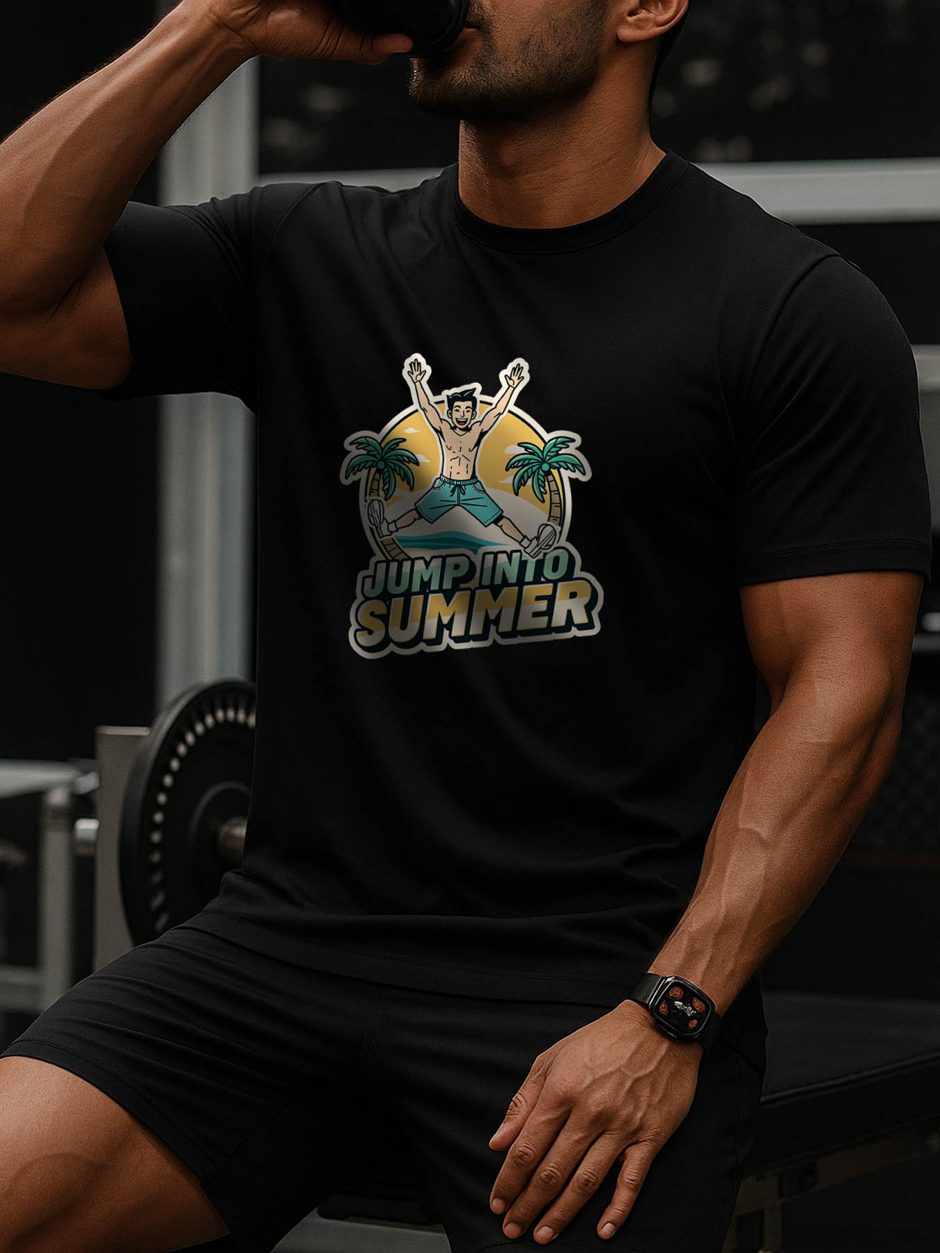 RTTMALL Caribbean Island Beach Printed Casual Cotton T-Shirts for Men Summer Vacation Comfort Breathable Sport Tees