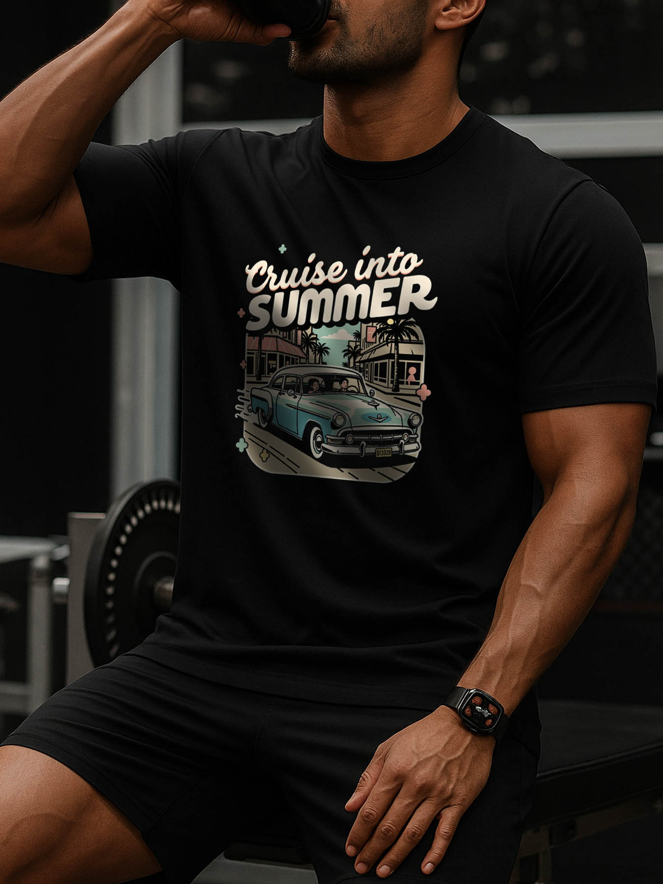 RTTMALL Caribbean Island Beach Summer Casual Printed Cotton T-Shirt for Men