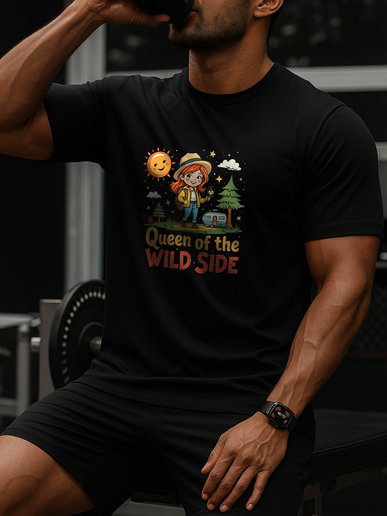 Men's RTTMALL Printed Cotton T-Shirt, Casual Beach Caribbean Island Summer Tee