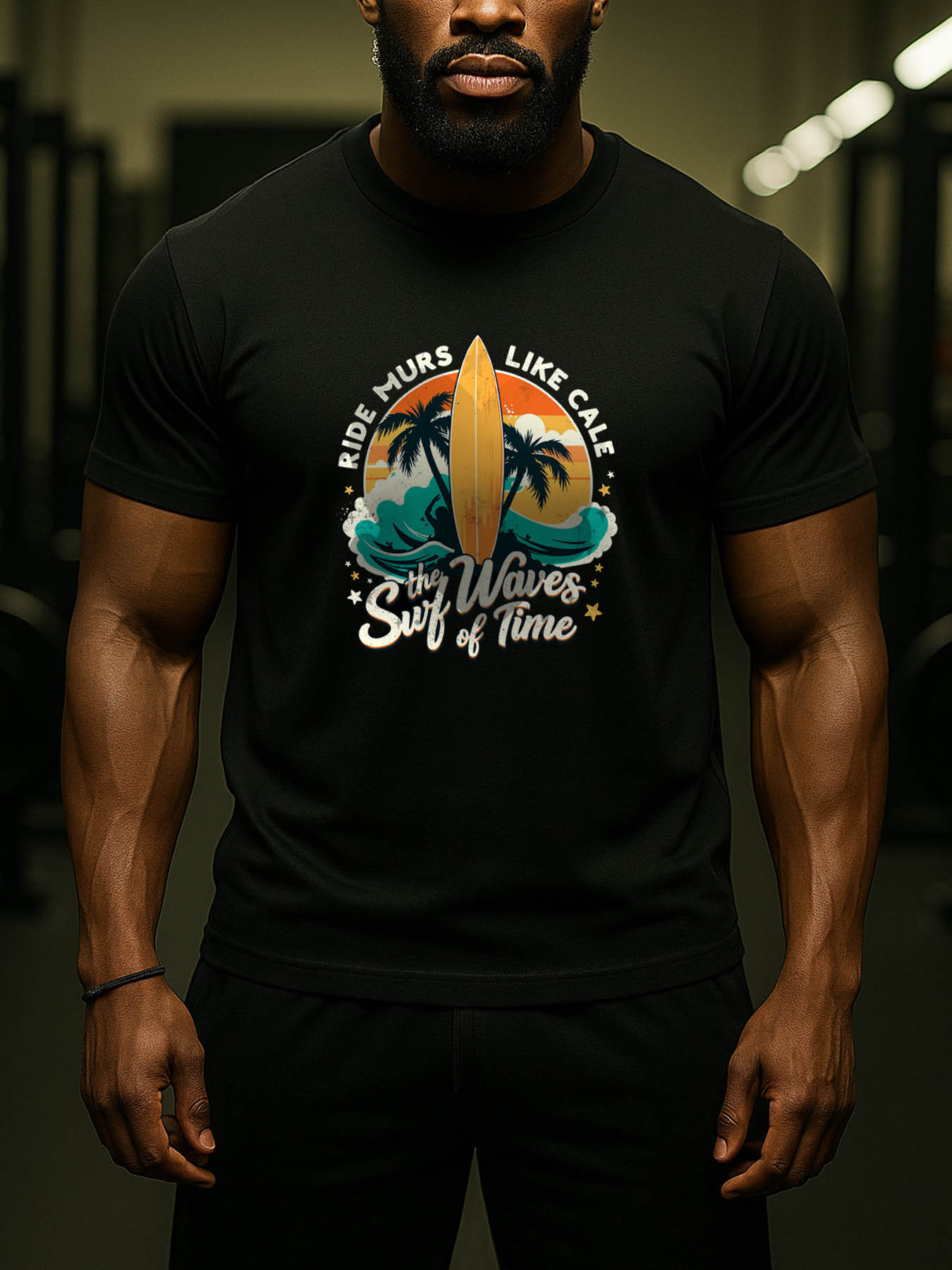 RTTMALL Caribbean Island Beach Casual Printed Cotton Men's T-Shirt