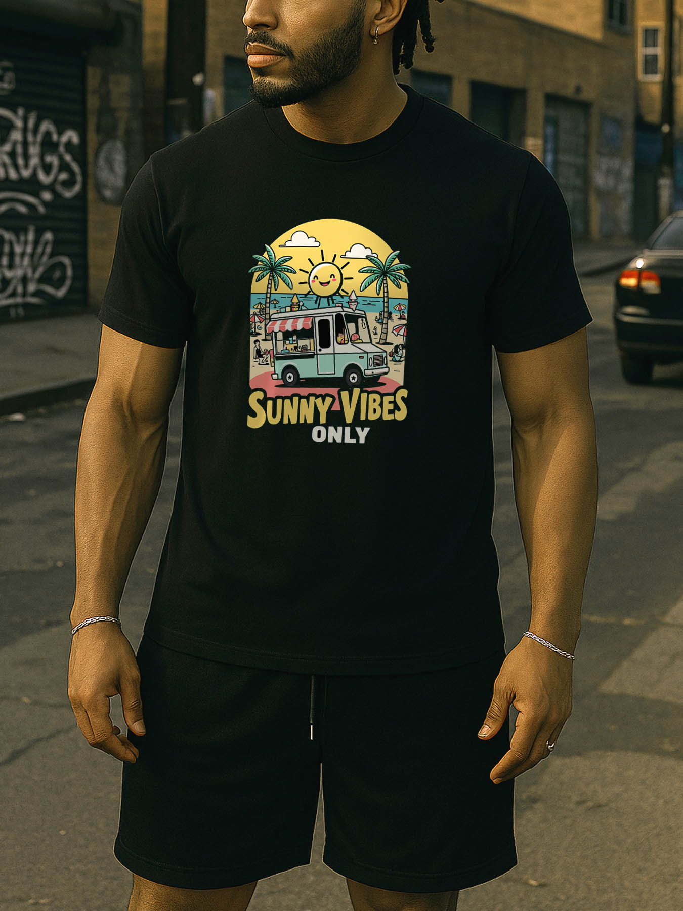 Men's 100% Cotton RTTMALL Printed T-Shirt, Soft Smooth Casual Beach Tee for Caribbean & Central American Island Getaways