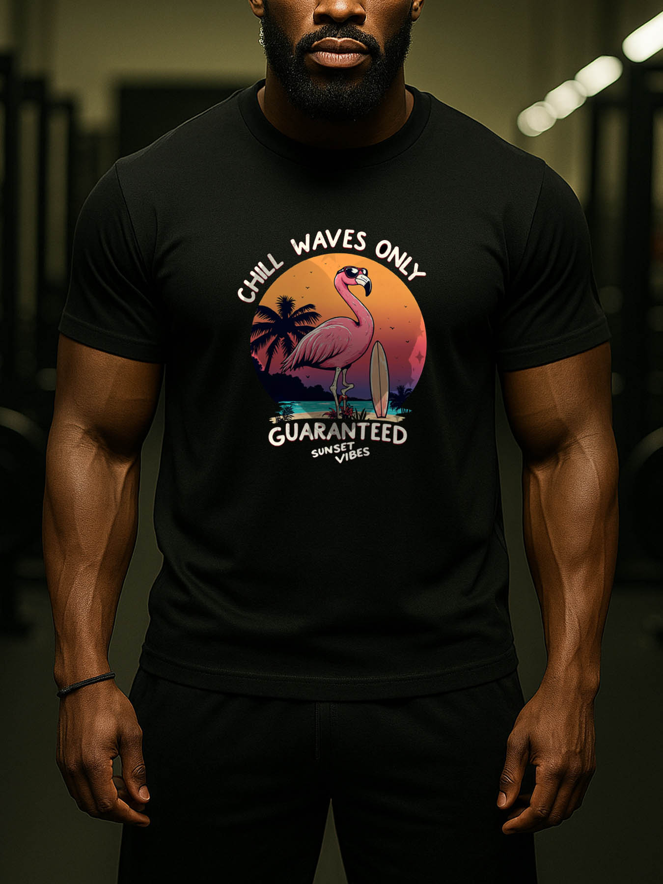 RTTMALL Caribbean Island Beach Casual Printed Cotton T-Shirt for Men