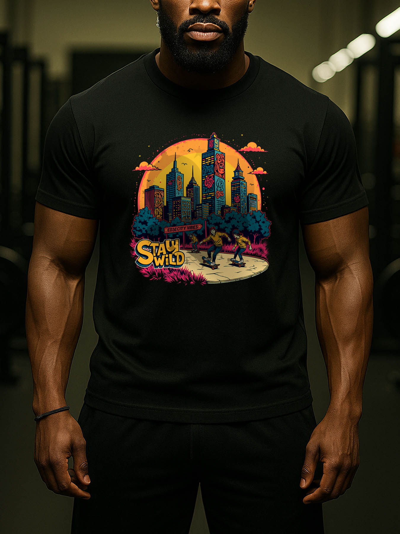 Men's RTTMALL Printed Cotton T-Shirts, Vintage Street Style Casual Beach Tees for Caribbean Island Summer Vibes