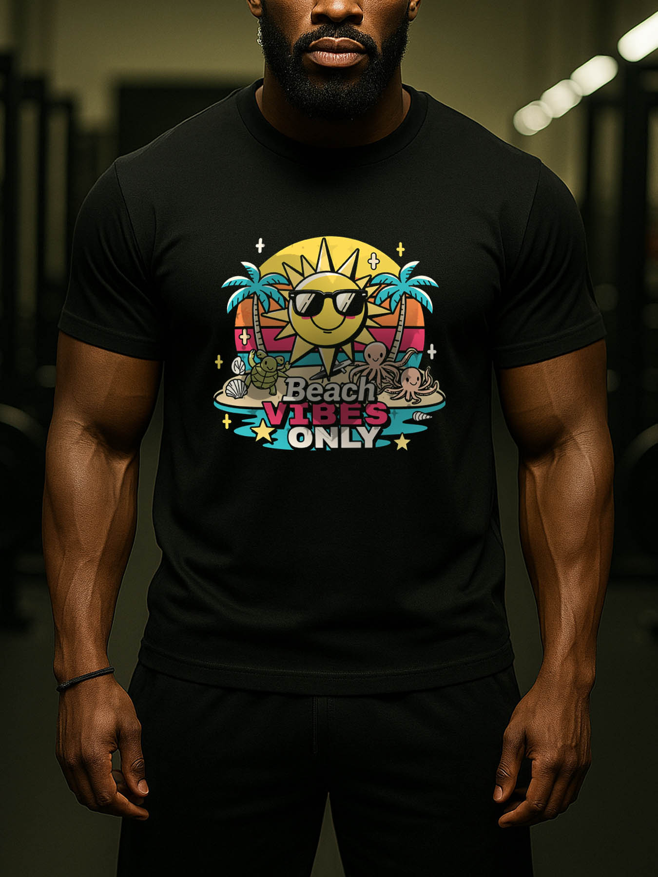 Men's RTTMALL Cotton T-Shirts, Breathable Casual Beach Printed Tees with Caribbean Island Vibes