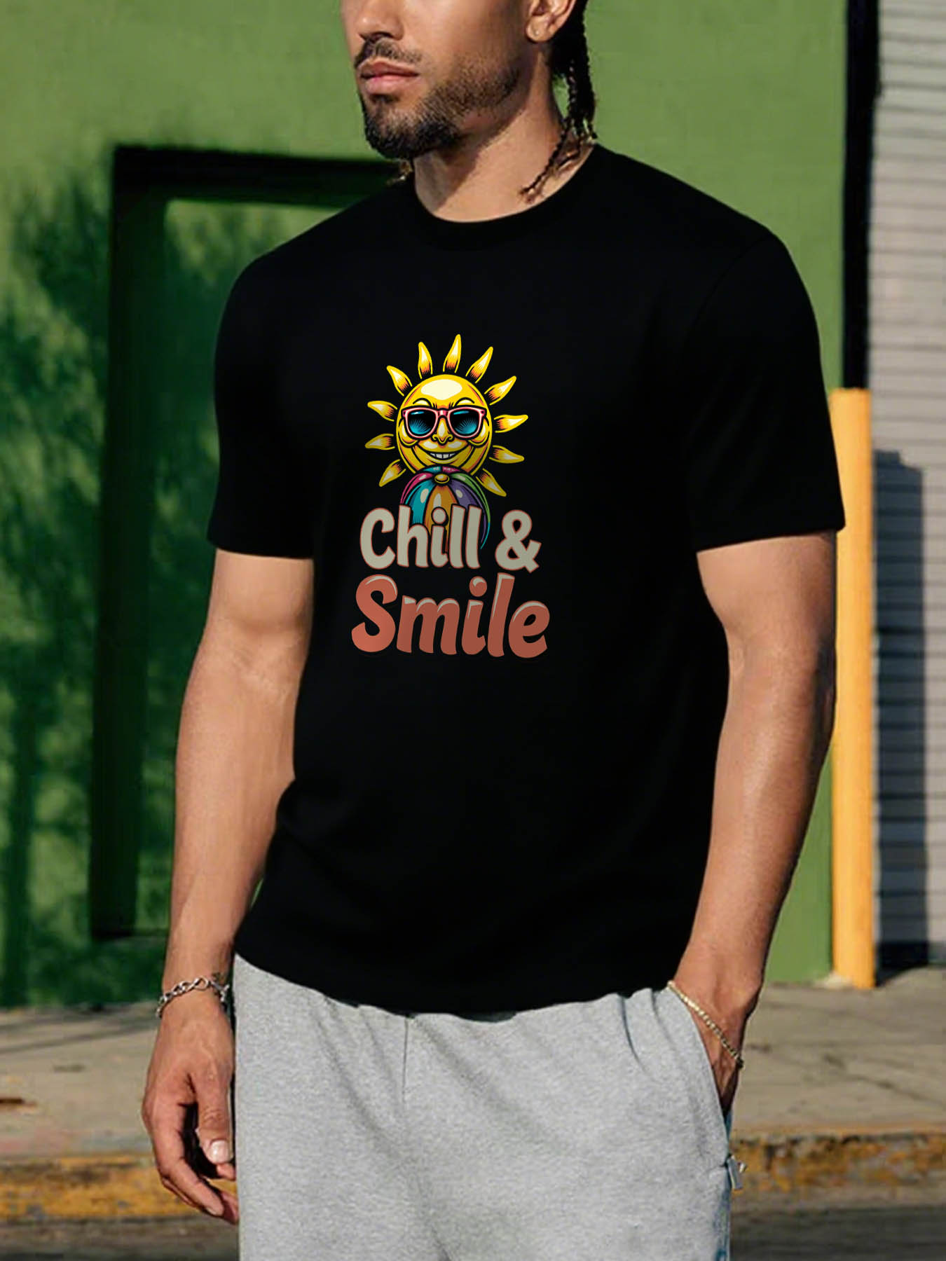 RTTMALL Caribbean Beach Casual Printed Cotton T-Shirt for Men