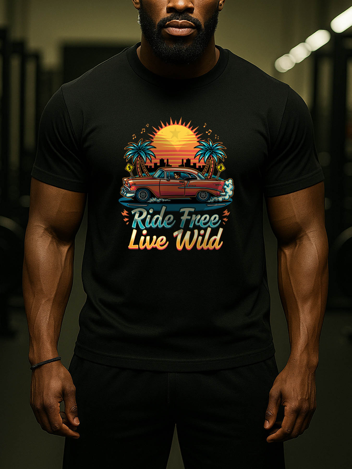 RTTMALL Caribbean Island Beach Vacation Casual Printed 100% Cotton Summer T-Shirts for Men