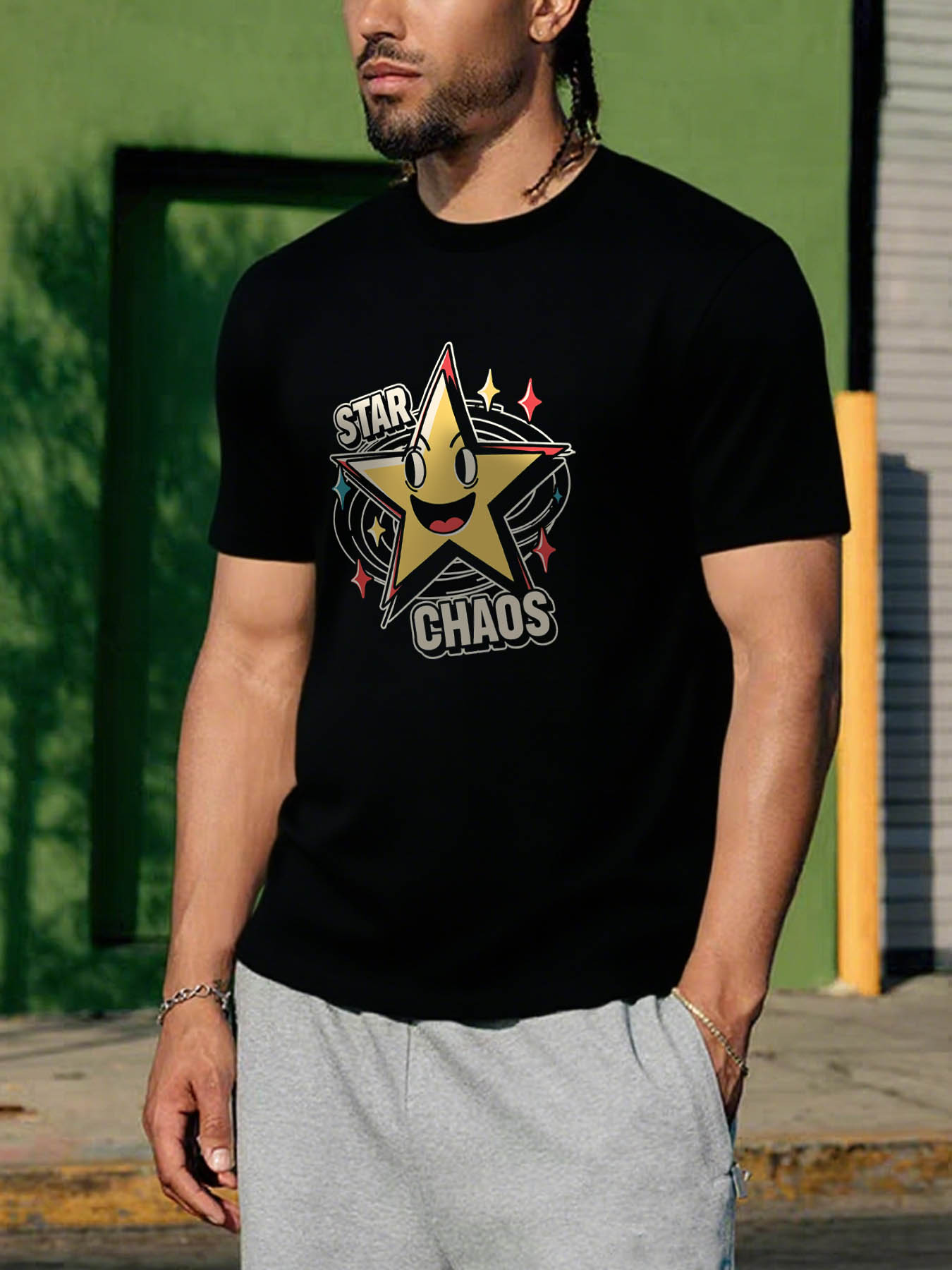 Men's RTTMALL Printed Cotton T-Shirt, Casual Caribbean Beach Island Summer Short Sleeve Tee, Machine Washable Soft Everyday Tops