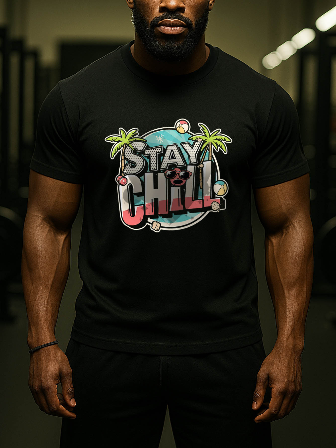 Men's Cotton RTTMALL Printed T-Shirts, Casual Beach Island Caribbean Summer Tees for Relaxed Vacation Wear