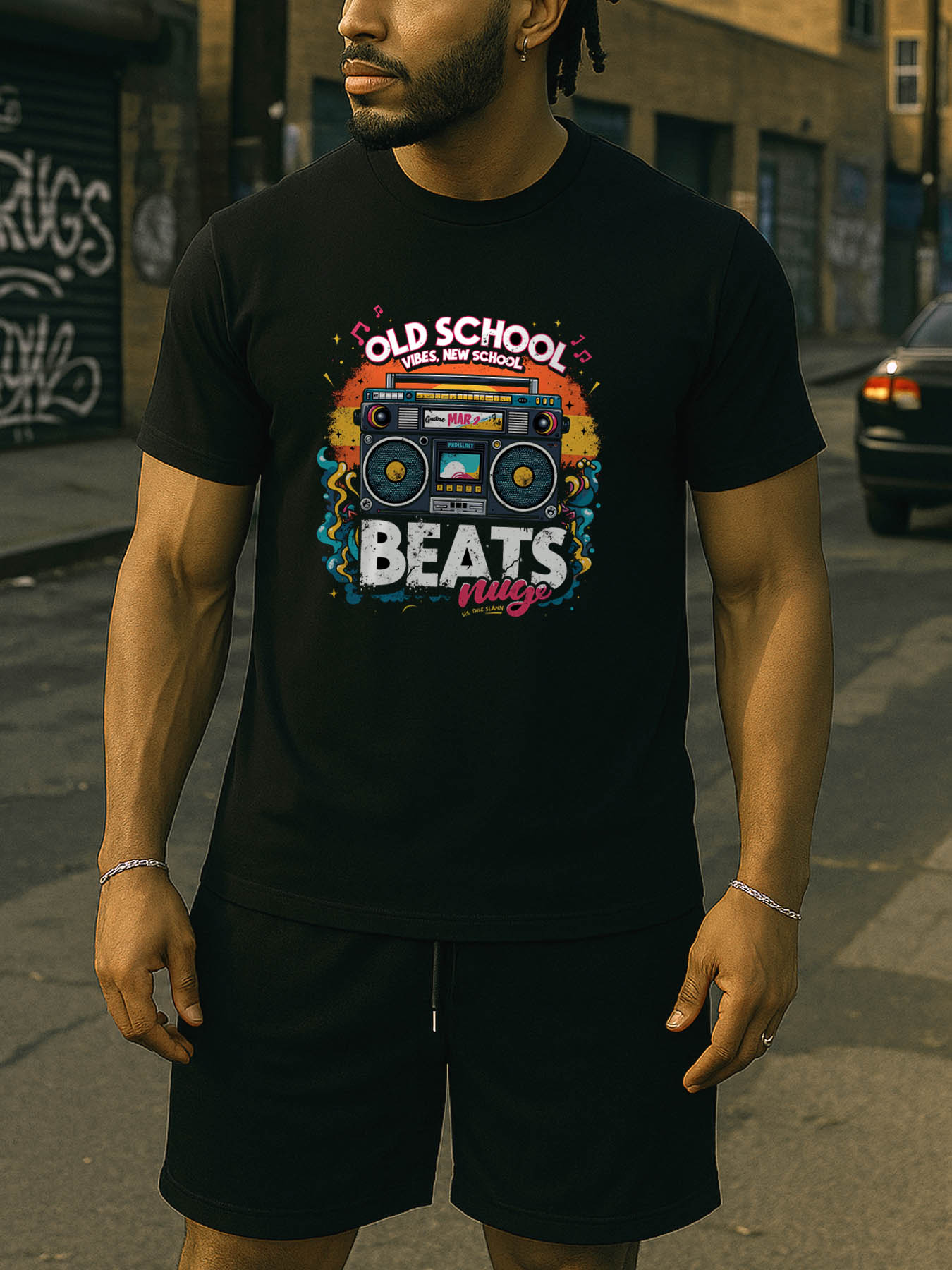 Men's 100% Cotton RTTMALL Printed T-Shirts, Vintage Street Style Casual Beach Tee for Caribbean Island Summer Vibes