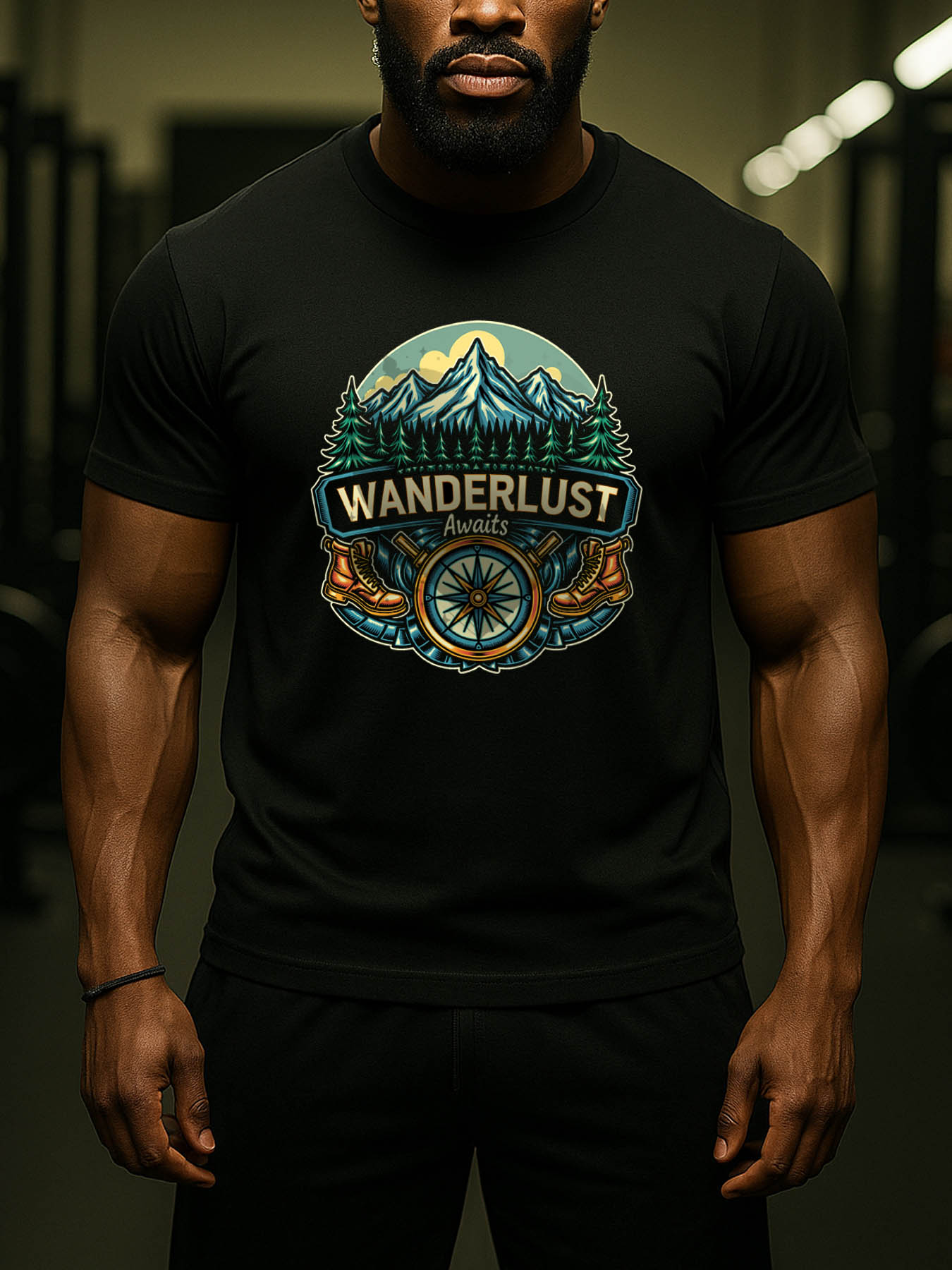 RTTMALL Caribbean Island Beach Printed Cotton Casual T-Shirt for Men