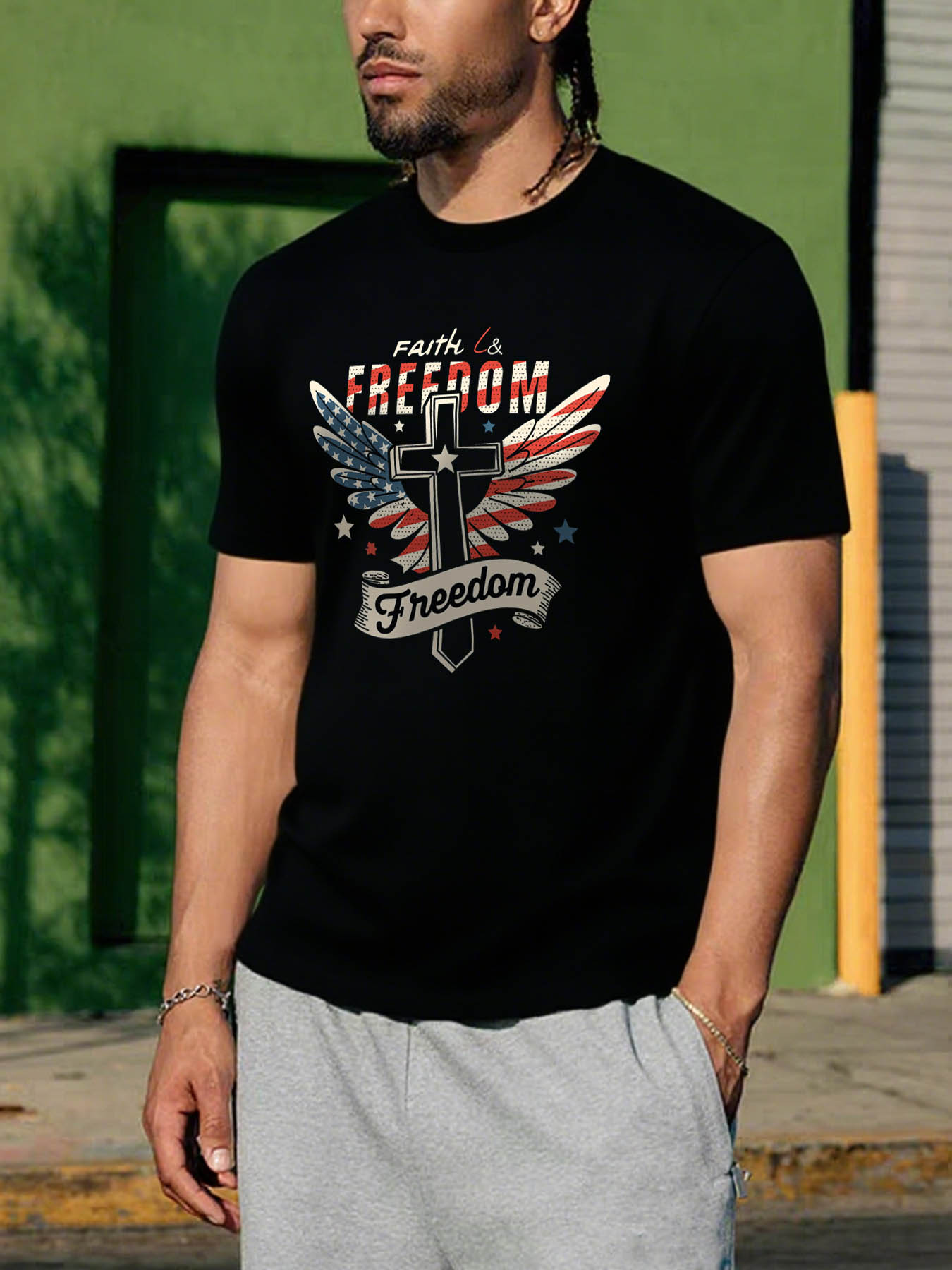 RTTMALL Caribbean Island Beach Print Cotton Casual T-Shirts for Men