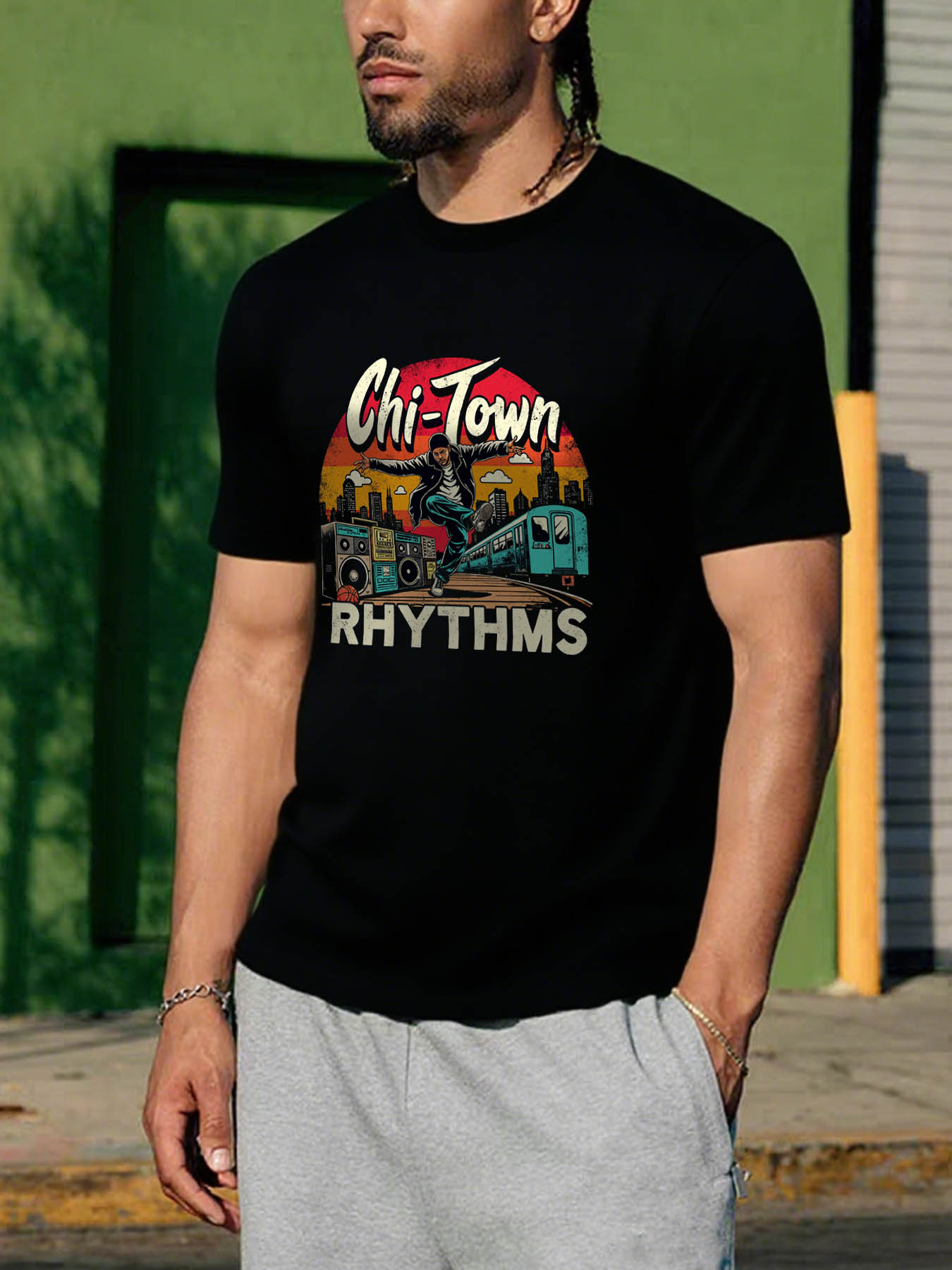 RTTMALL Caribbean Island Beach Casual Printed Cotton T-Shirt for Summer Vacation