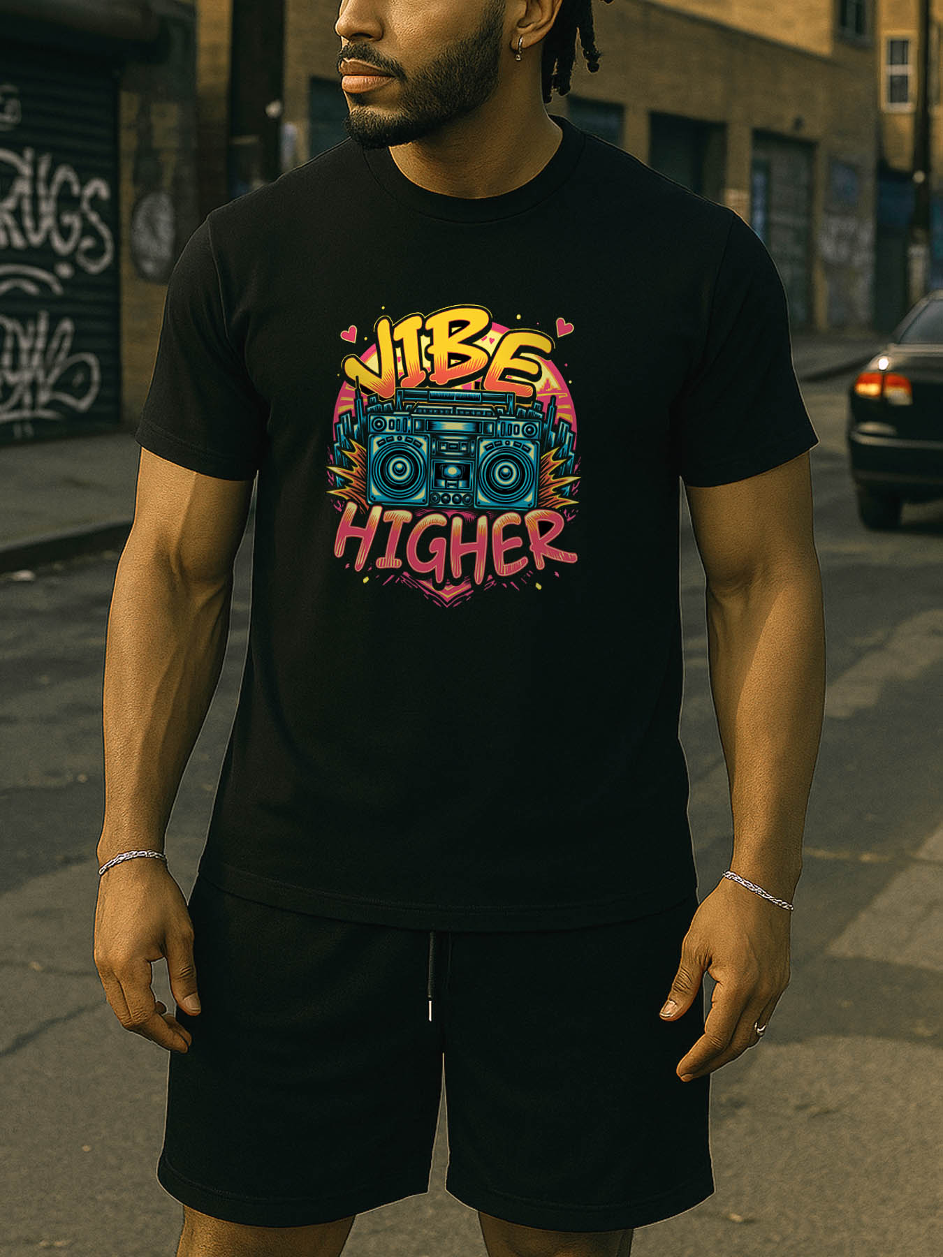 RTTMALL Caribbean Island Beach Casual Printed Cotton T-Shirts for Men, Breathable Summer Graphic Tees for Vacation Outdoor Golf Daily Wear