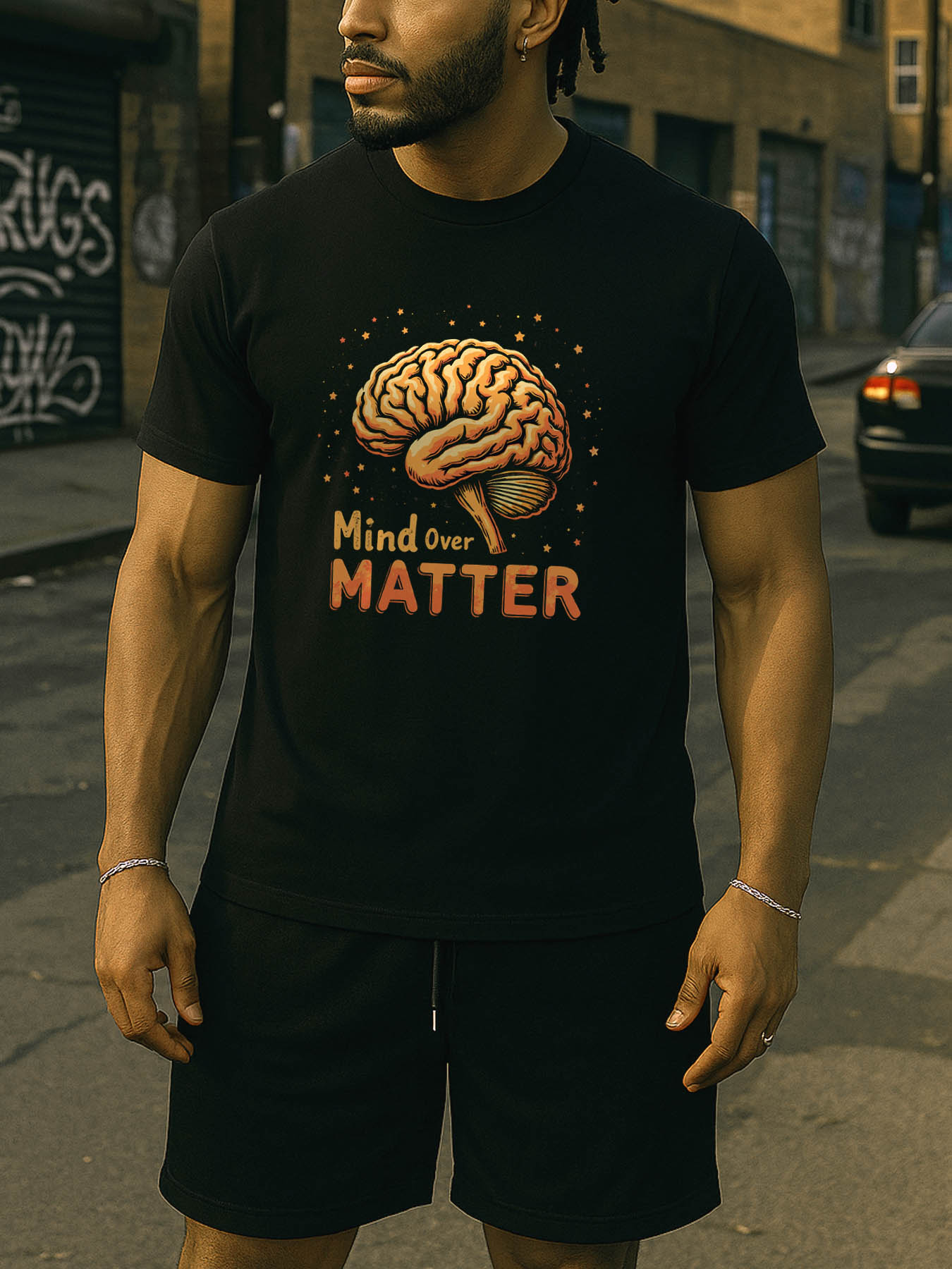 Men's 100% Cotton RTTMALL T-Shirt, Retro Street Style Casual Crewneck Tees with Vibrant Caribbean Island Beach Print